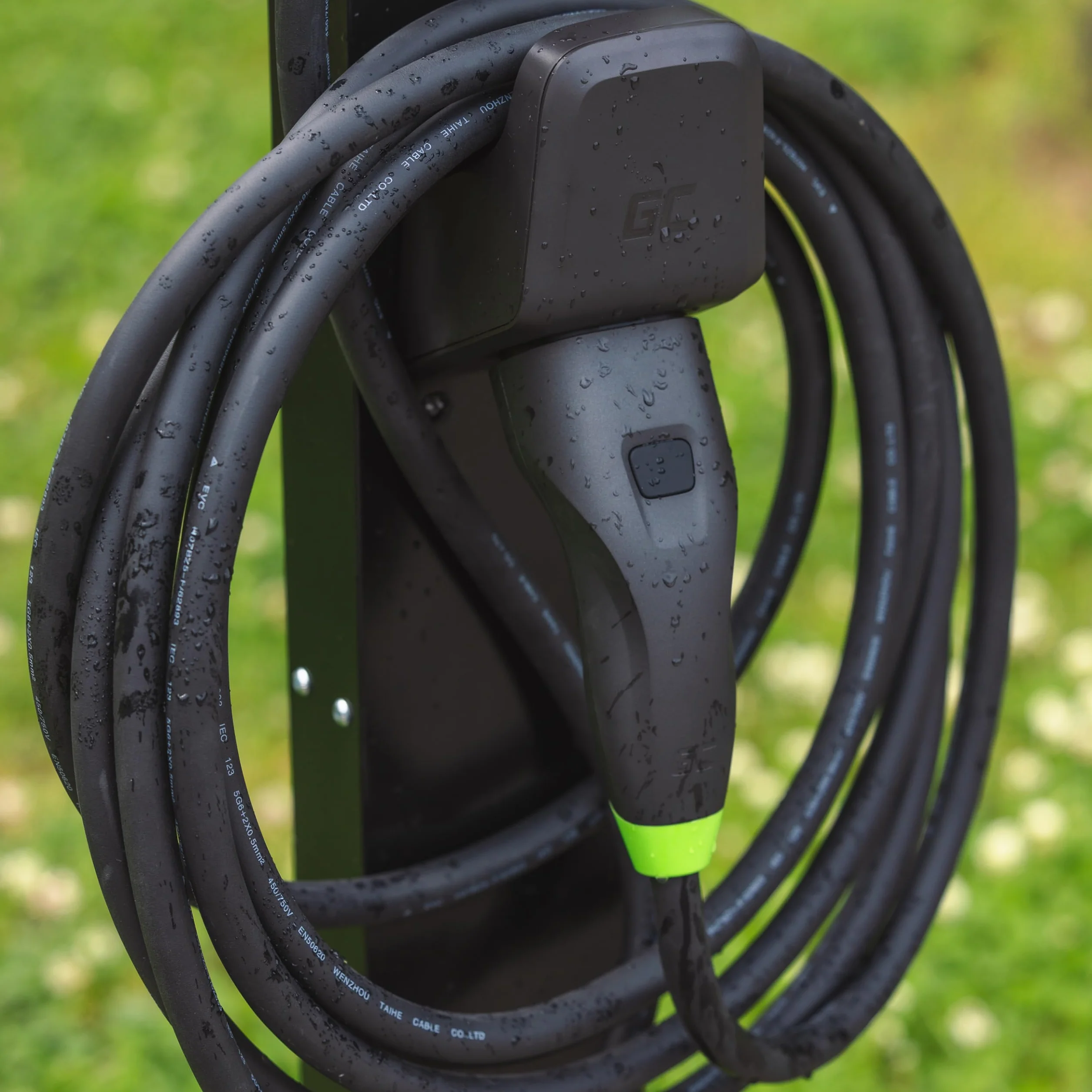 Green Cell Habu Holder – uchwyt ścienny do kabla ładującego EV, typ 2, do pojazdów elektrycznych, praktyczny uchwyt na kabel do zawieszenia i przechowywania, odporny na warunki atmosferyczne, nadaje
