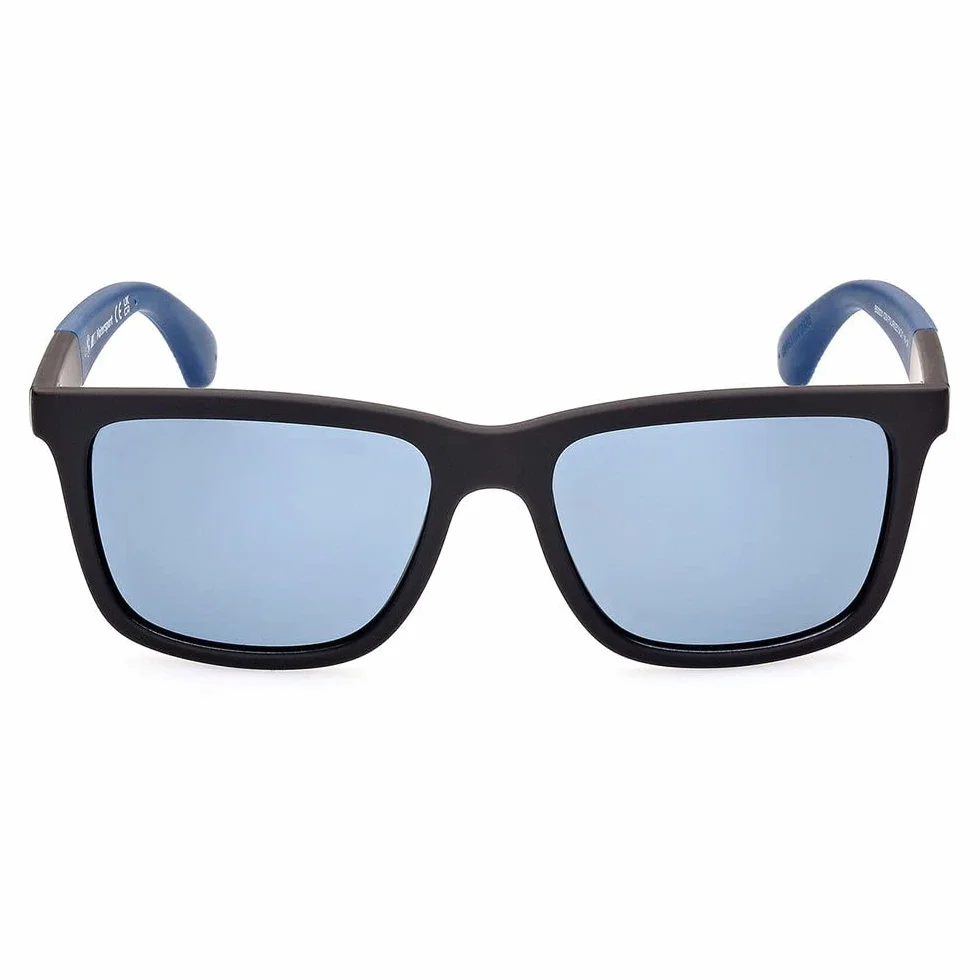 BWM M Motorsport BS0031 męskie okulary przeciwsłoneczne, lekkie okulary przeciwsłoneczne, prostokątne soczewki, niebieskie szkło polaryzacyjne, matowe czarne, czarny, 54