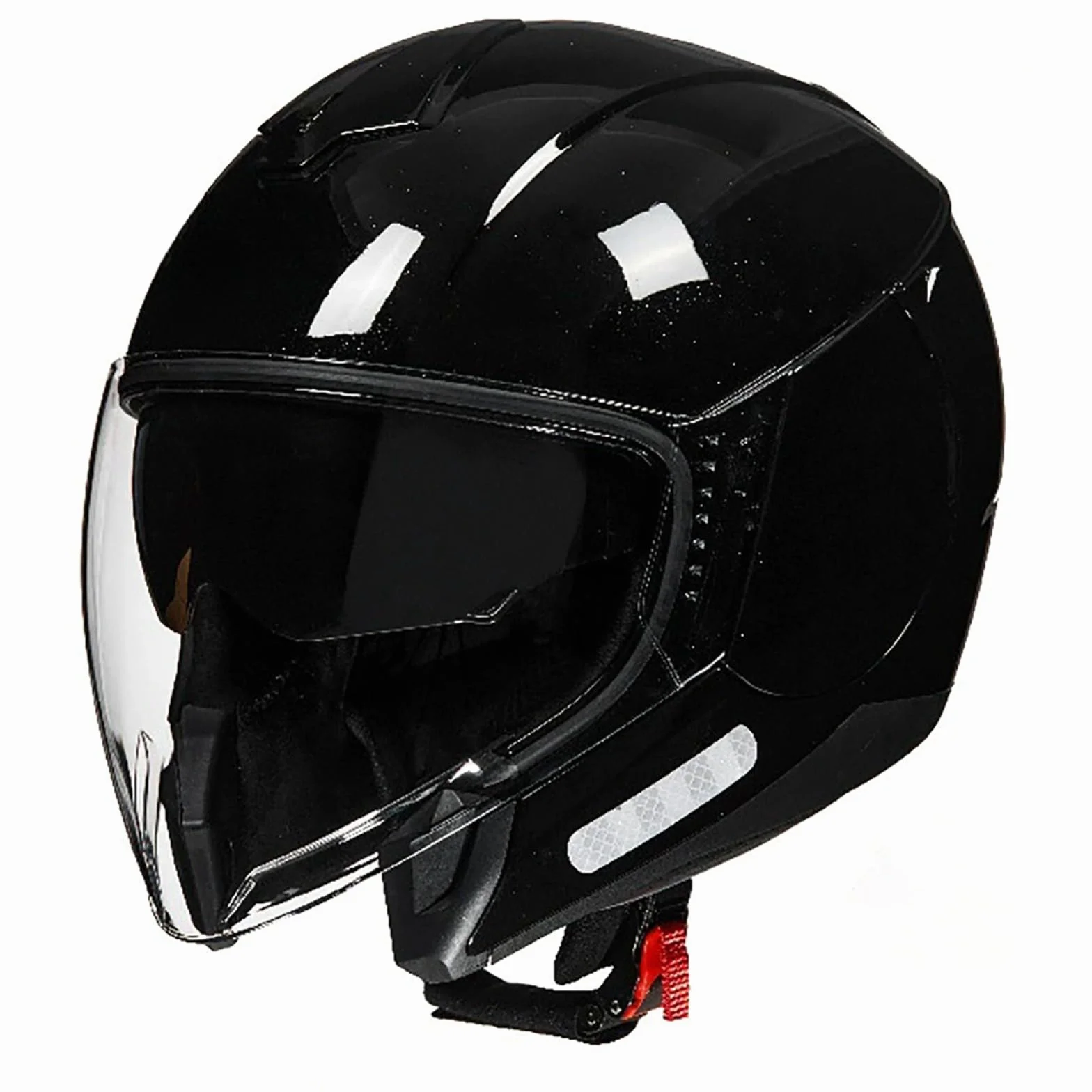 Kask motocyklowy dla dorosłych, z podwójnym wizjerem, otwarty kask motocyklowy, uniseks, do jazdy w mieście B, XXL (61-62 cm)