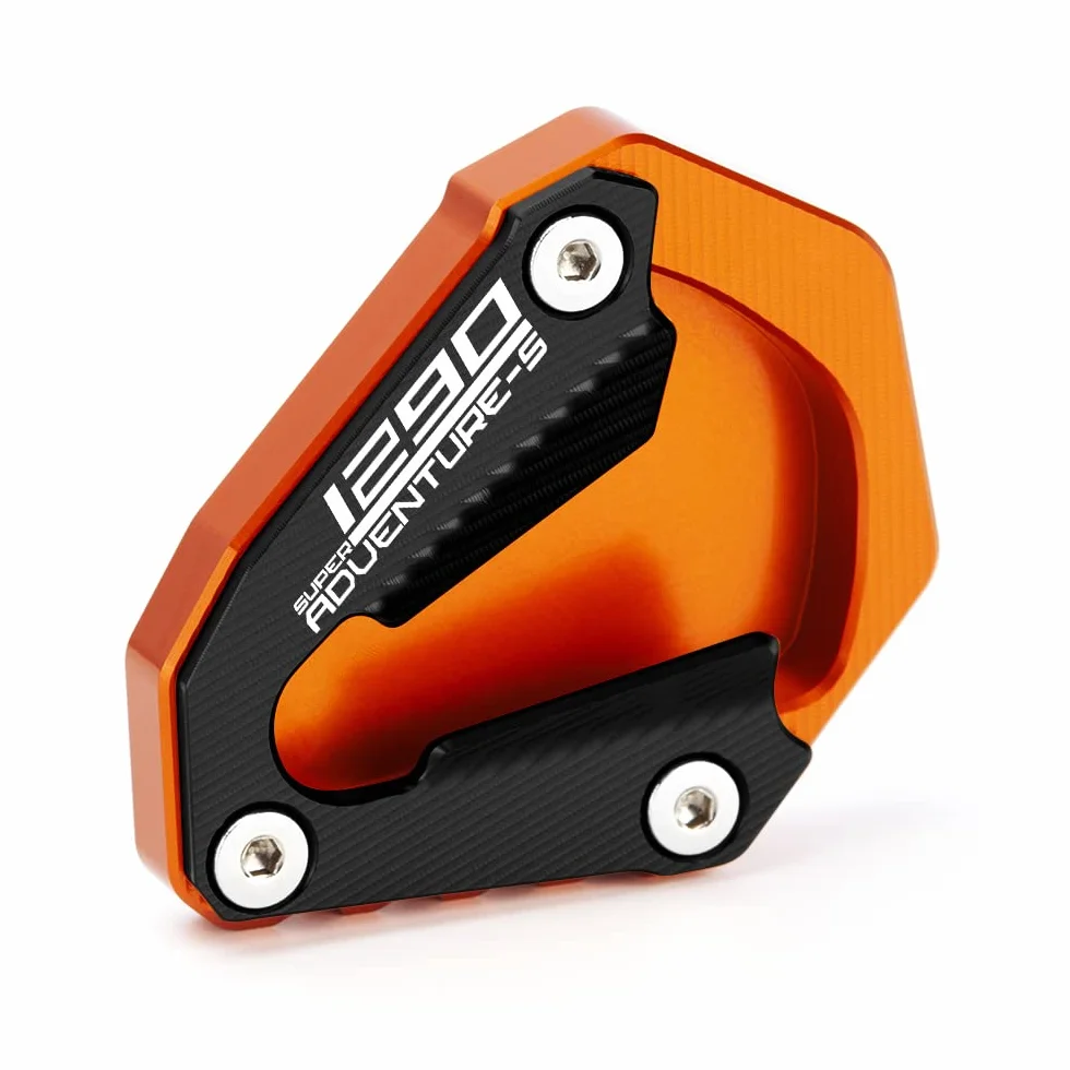 Modeer Kompatybilny z KTM 1290 Super Adventure S 2021-2024 Motocyklowy wspornik CNC, płyta przedłużająca, stojak boczny, pad 1290 ADV 1290 adv 1290S, akcesoria (pomarańczowy/czarny)