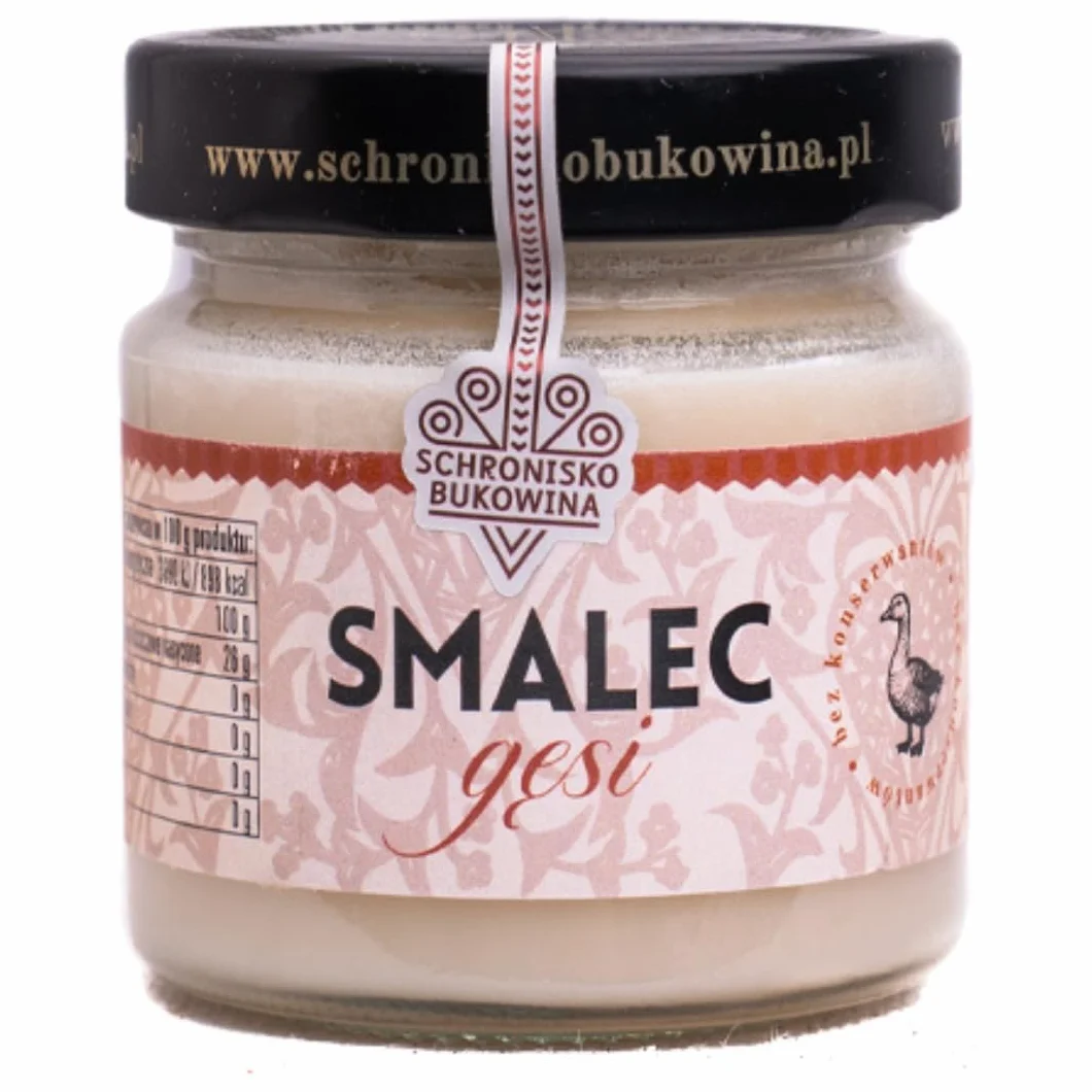 Schronisko Bukowina Smalec z Gęsi, 100% Naturalny Tłuszcz Gęsi, 165g