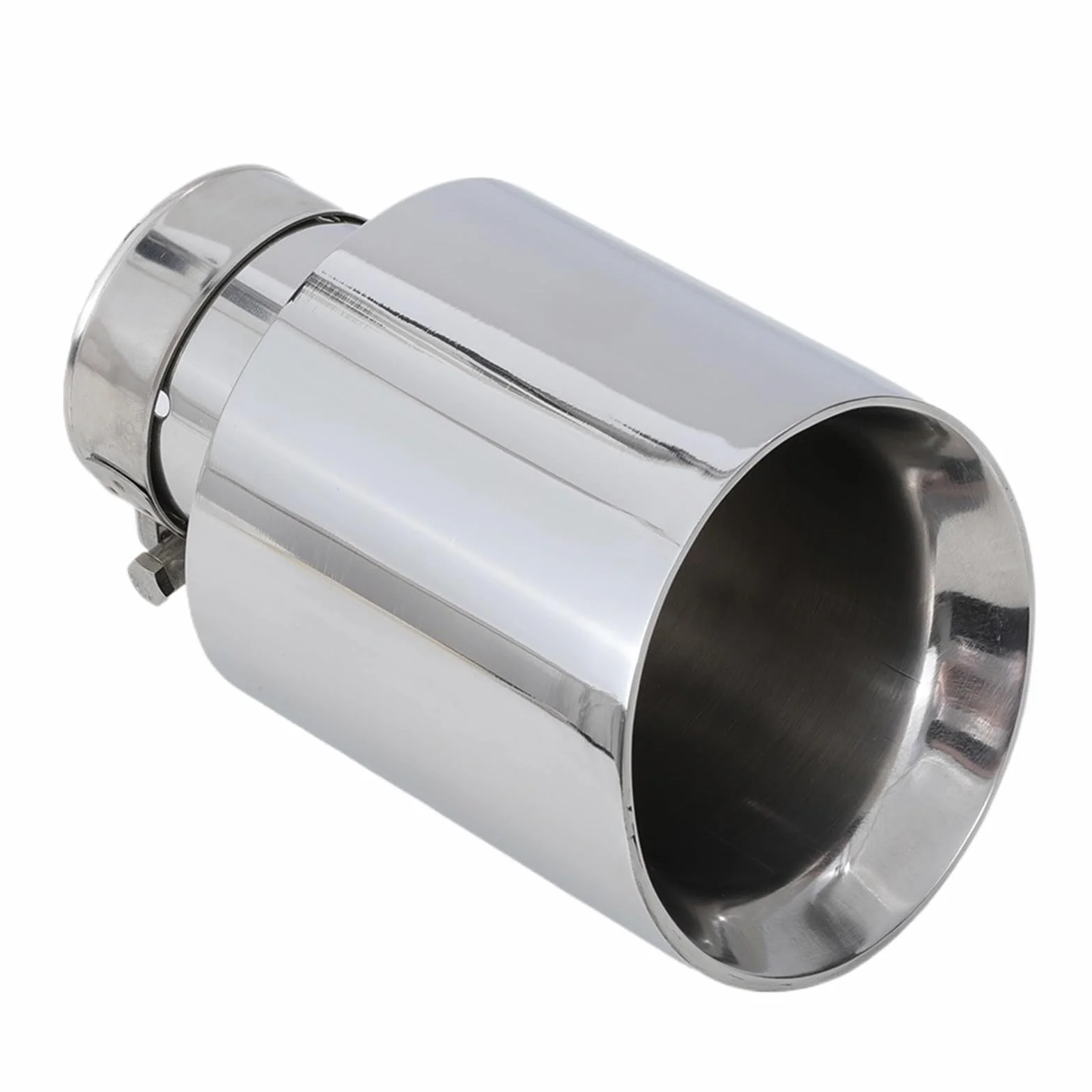 Uitlaat Trim uitlaatdemper Uniwersalny układ wydechowy ze stali nierdzewnej, końcówka rury wydechowej + końcówka wydechu samochodowego, 1 sztuka(IN 70MM OUT 101MM)