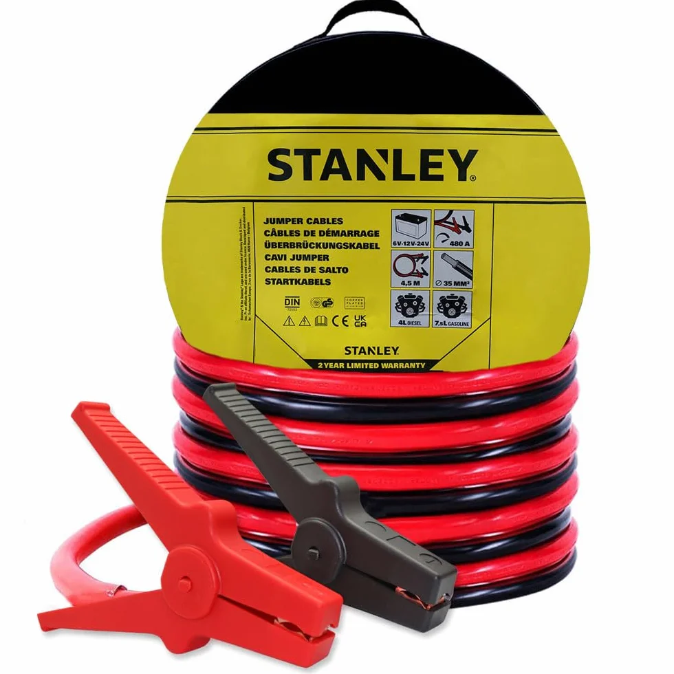 Stanley 201878 Kable rozruchowe do akumulatora samochodowego 35mm² 4,5m Czarny/Czerwony