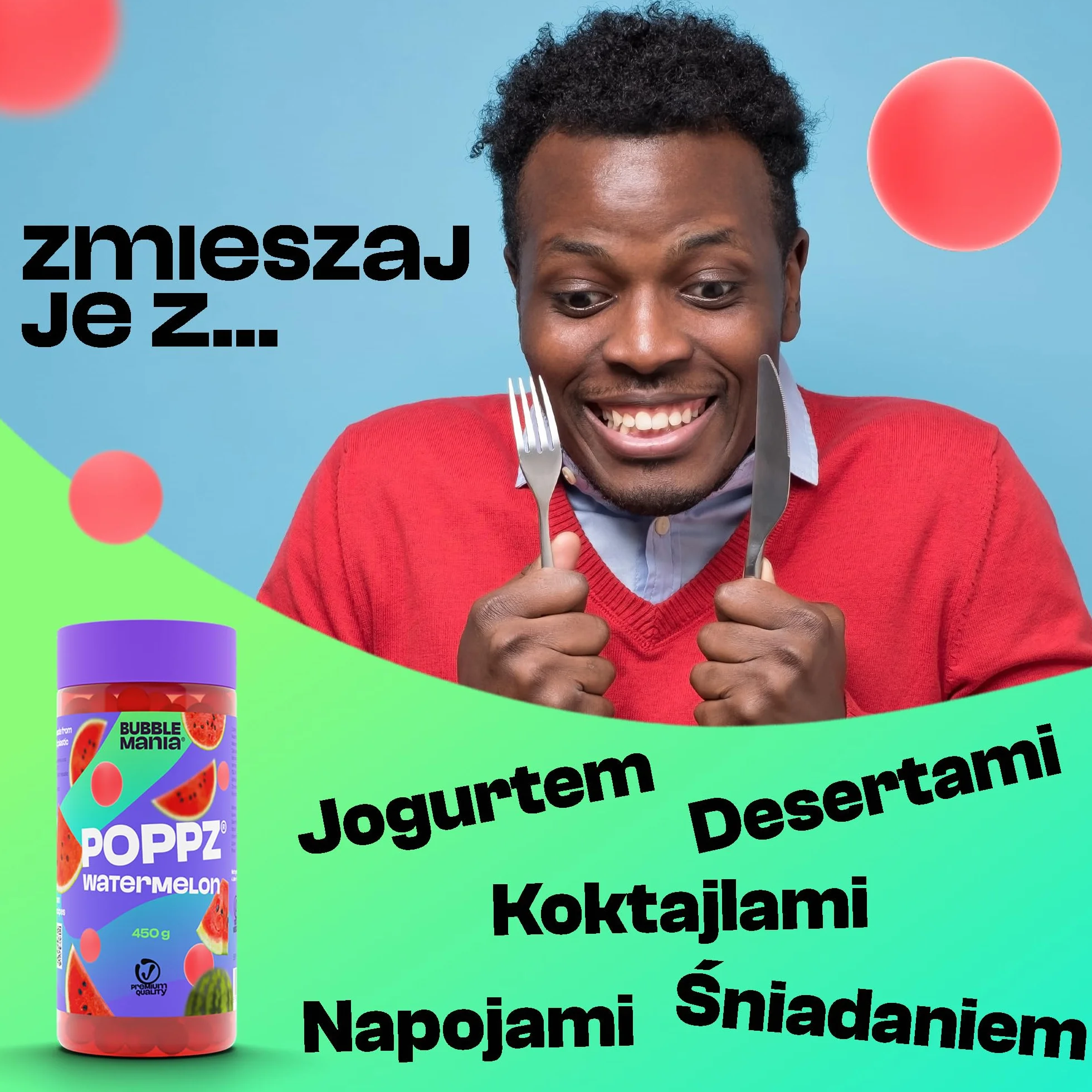 Popping Boba Perły Owocowe do Bubble Tea - Arbuz, Brzoskwinia, Jagoda - Bubble Mania