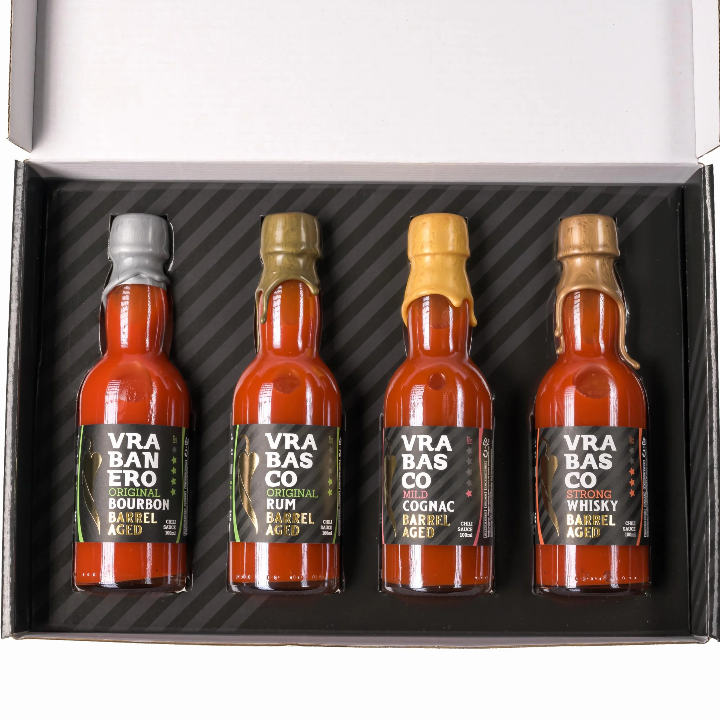 I LOVE SPICY The Barrel Reserve Series – Zestaw 4 Sosów Dojrzewających w Beczkach – Limitowana Edycja – Ręcznie Wykonane w Chorwacji – Prezent Gourmet dla Fanów Grilla i Ostrego Smaku