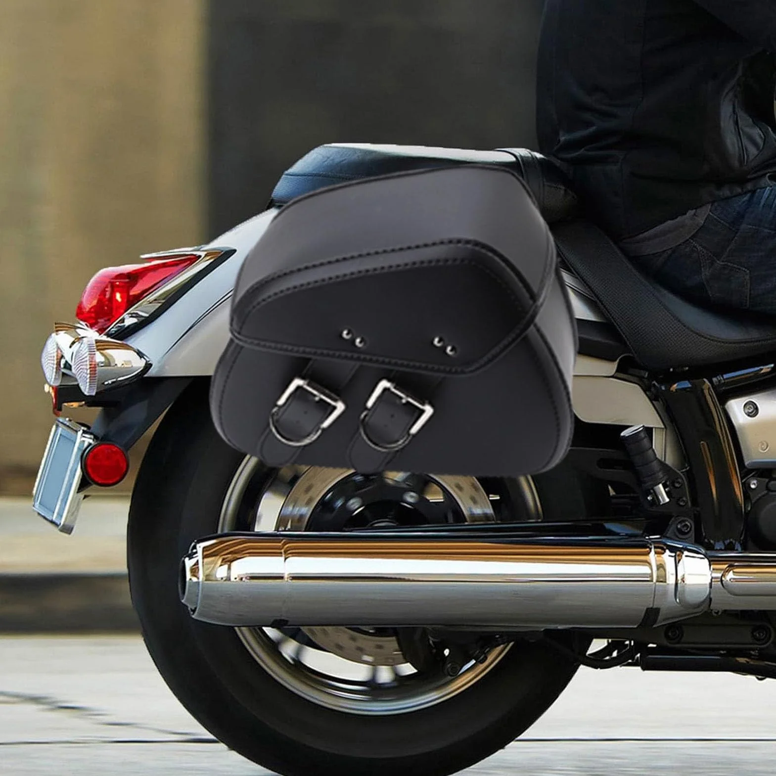 Yosoo Health Gear Boczne Torby Motocyklowe ze Skóry PU 16L Uniwersalne Sakwy Motocyklowe Wodoodporne Regulowane Mocowanie Liny na Niezbędne Rzeczy Z wewnętrzną kieszenią Z Siateczki Zachowującą