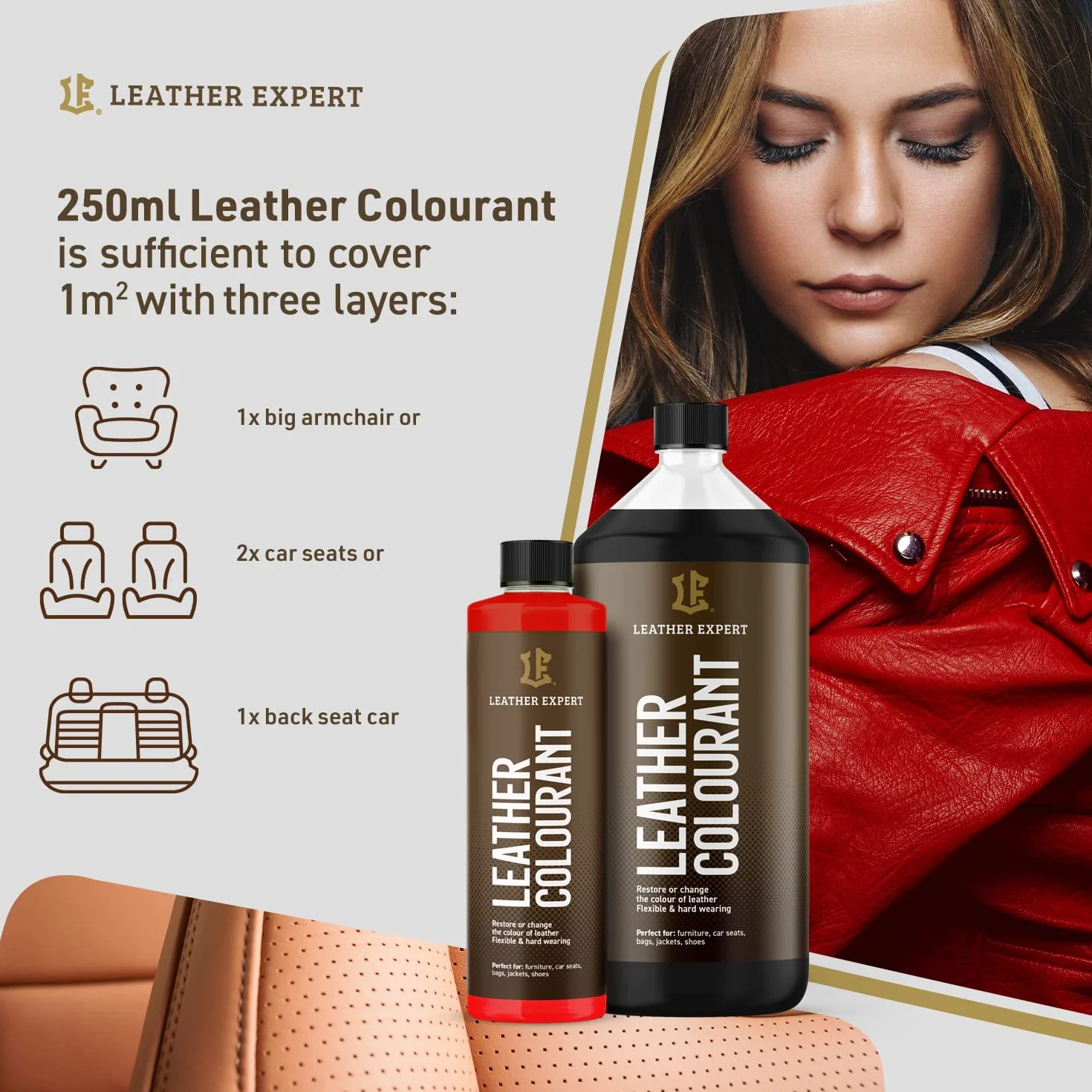 Bardzo kryjąca farba do skóry wodnej Curry – 50 ml Leather Paint do naturalnej i ekologicznej skóry – farba do skóry naturalnej, bez alkoholu, do wszystkich akcesoriów skórzanych – nie odrywa się ani