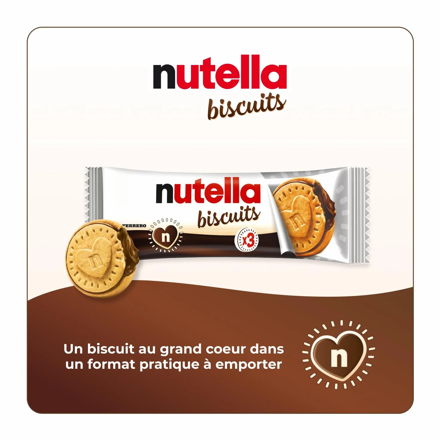 Nutella Ciasteczka Złote chrupiące serce format rodzinny 28 x 3