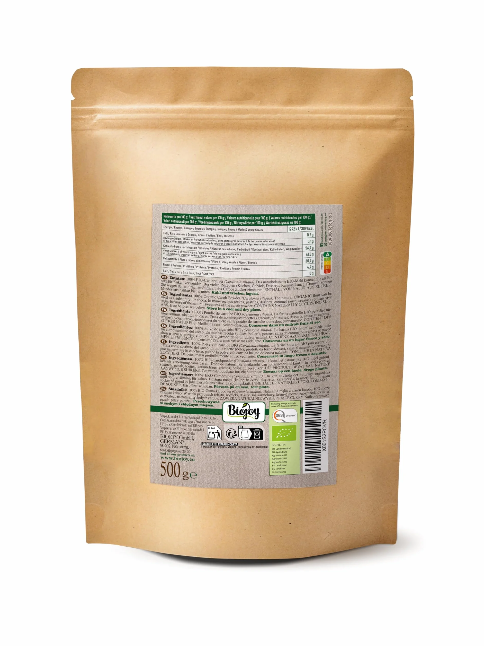 Biojoy BIO-Mączkę chleba świętojańskiego (guma karobowa) (500 g)