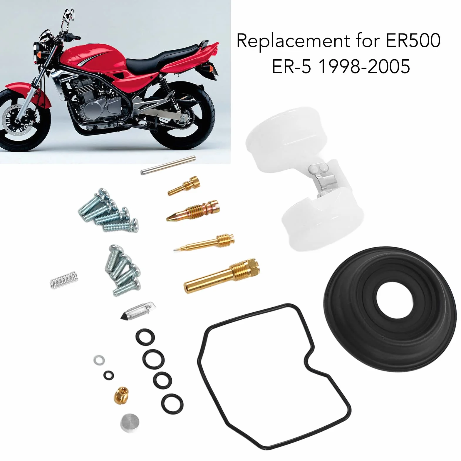 Zestaw Naprawczy Gaźnika Motocyklowego Aramox, 2 Zestawy Zestaw Naprawczy Gaźnika Części Gaźnika do Er500 Er-5 1998-2005 T49