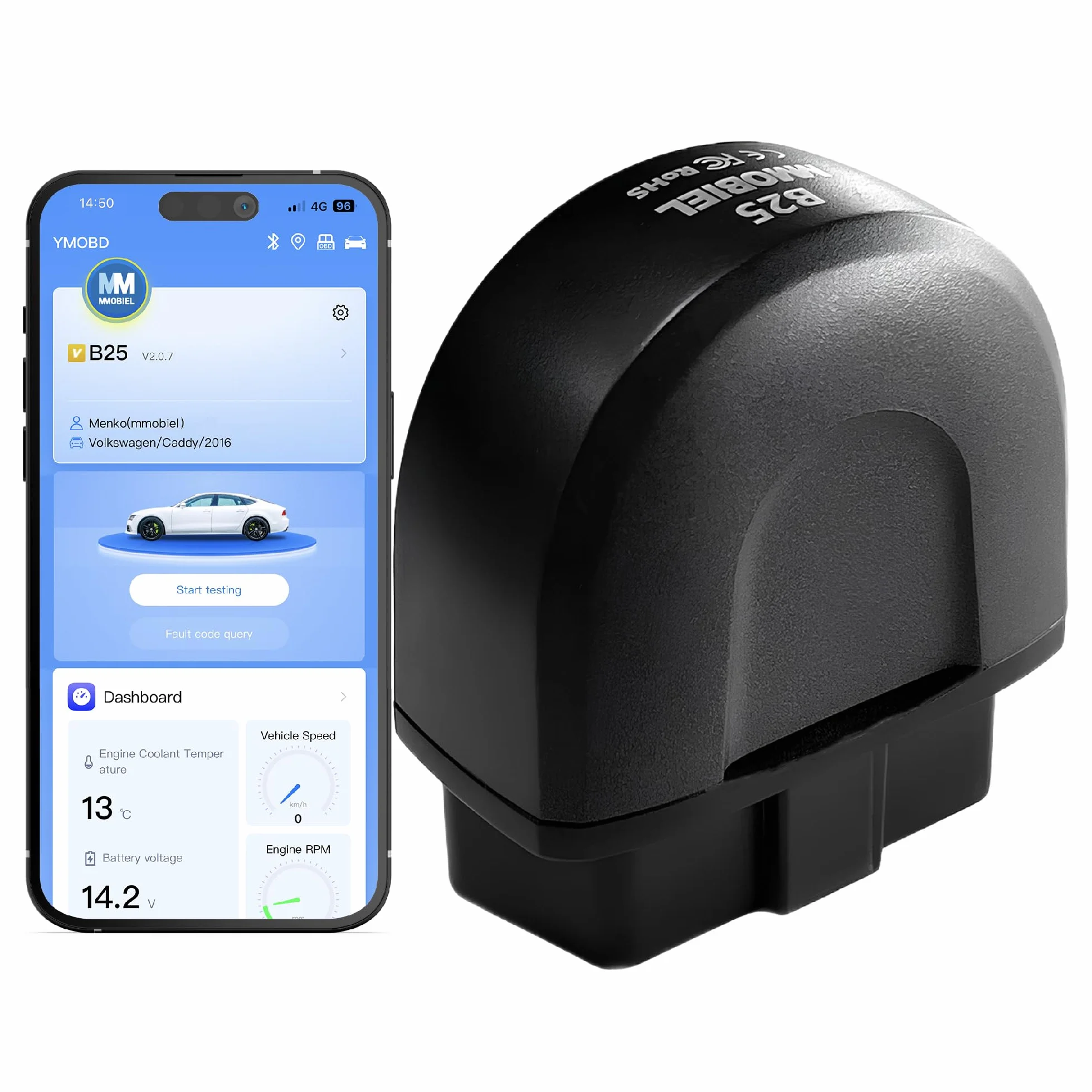 Skaner MMOBIEL OBD2 Bluetooth Pro - Narzędzie diagnostyczne OBD dla wszystkich samochodów - Kompatybilny z iOS iPhone, iPad i Android - OBDII do sprawdzania kodu błędu silnika Odczyt i kasowanie