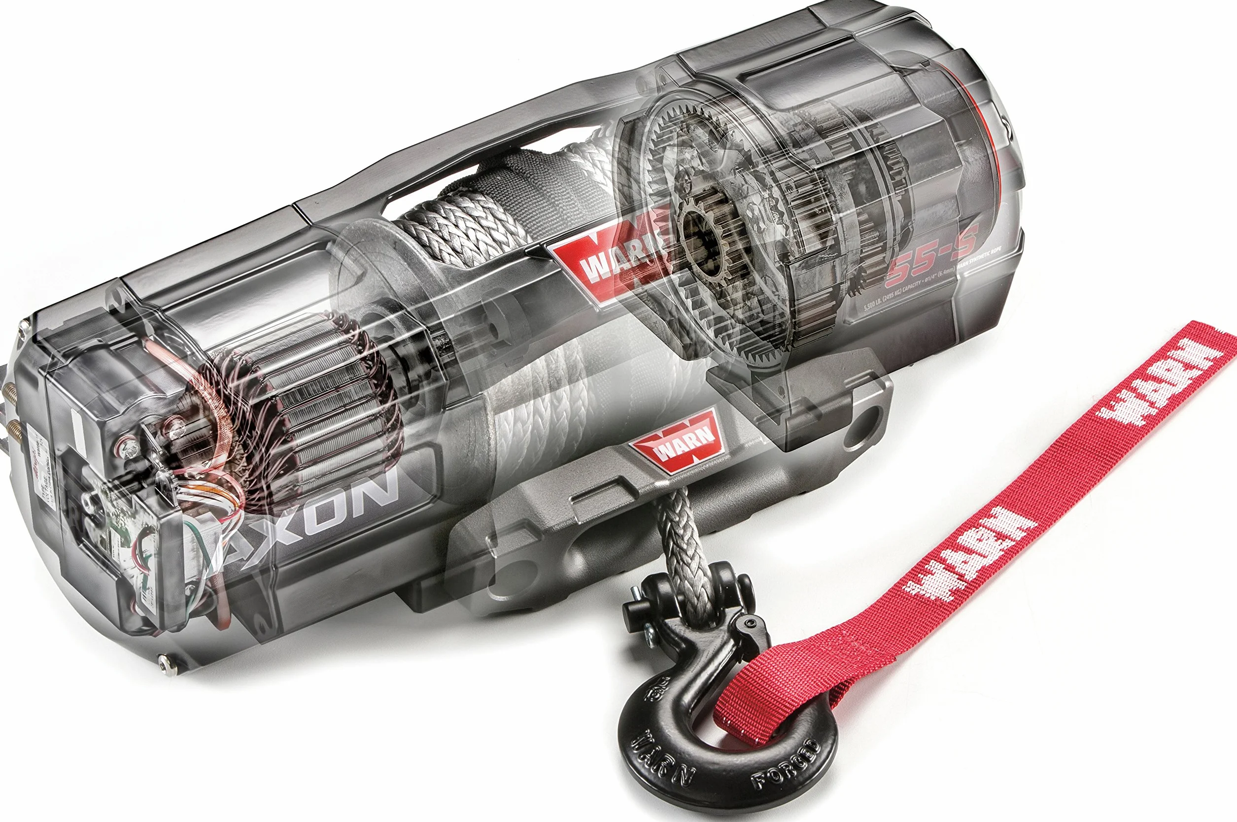 WARN 101130 AXON 35-S Syntetyczna wciągarka Powersport, czarna, jeden rozmiar.
