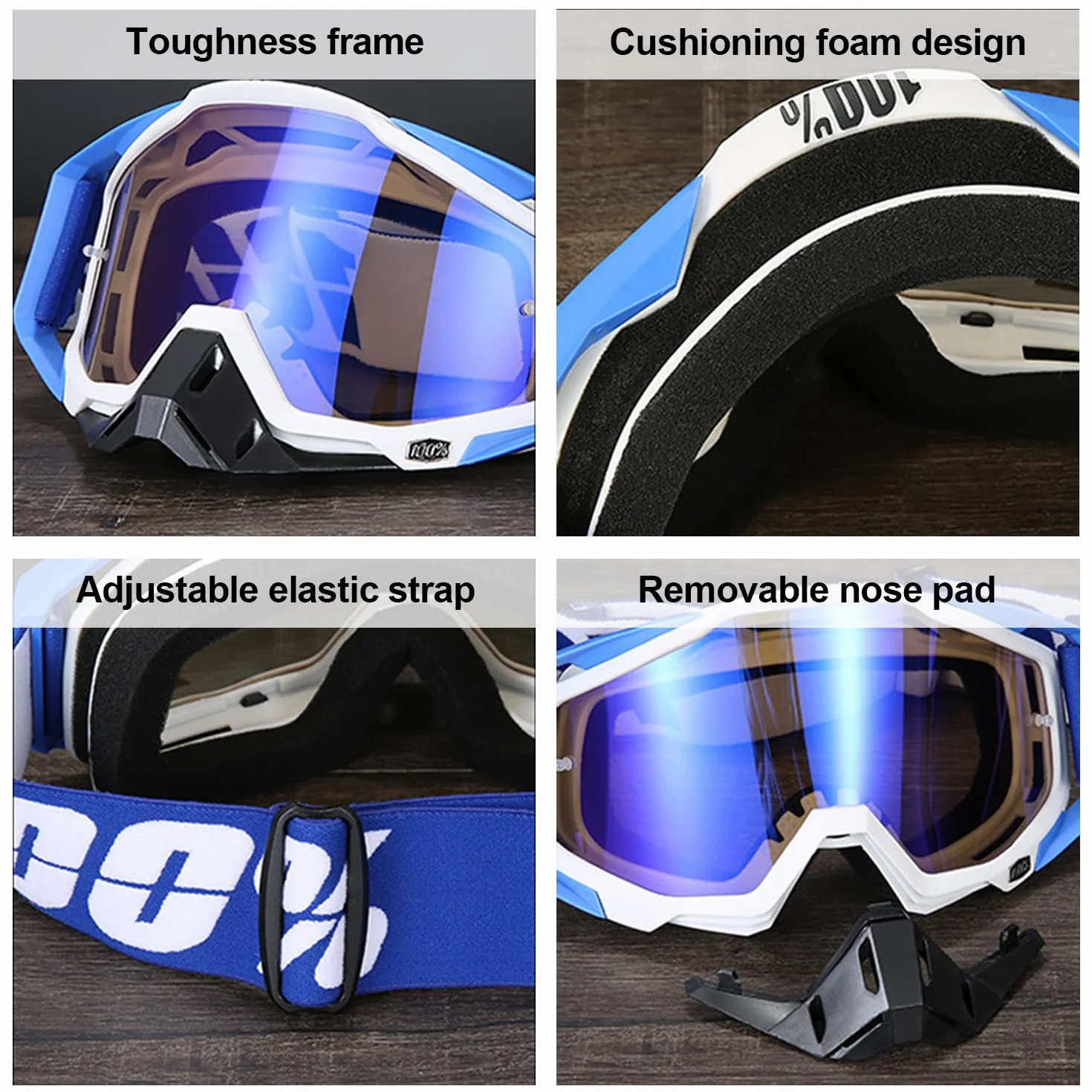 Pyłoszczelne gogle motocyklowe maska MTB motocrossowa przezroczysta