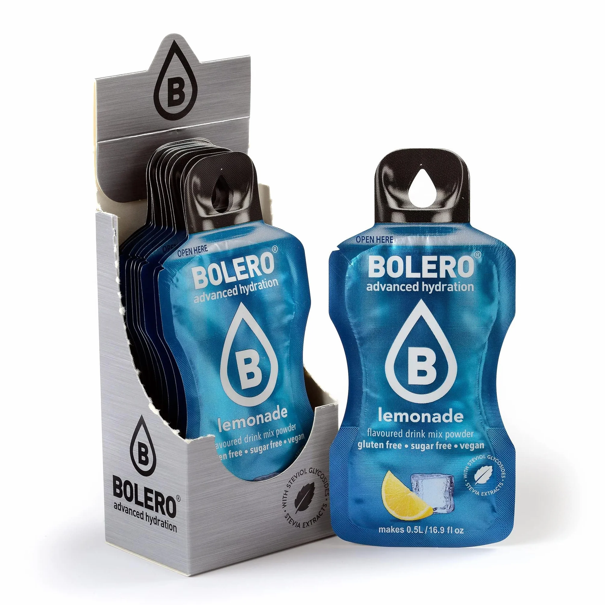 Bolero LEMONADE Sticks | 12x3g | orzeźwiający napój bez cukru pudru ze stewią | witamina C | aromat lemoniady | polecany dla diabetyków | najlepszy letni napój