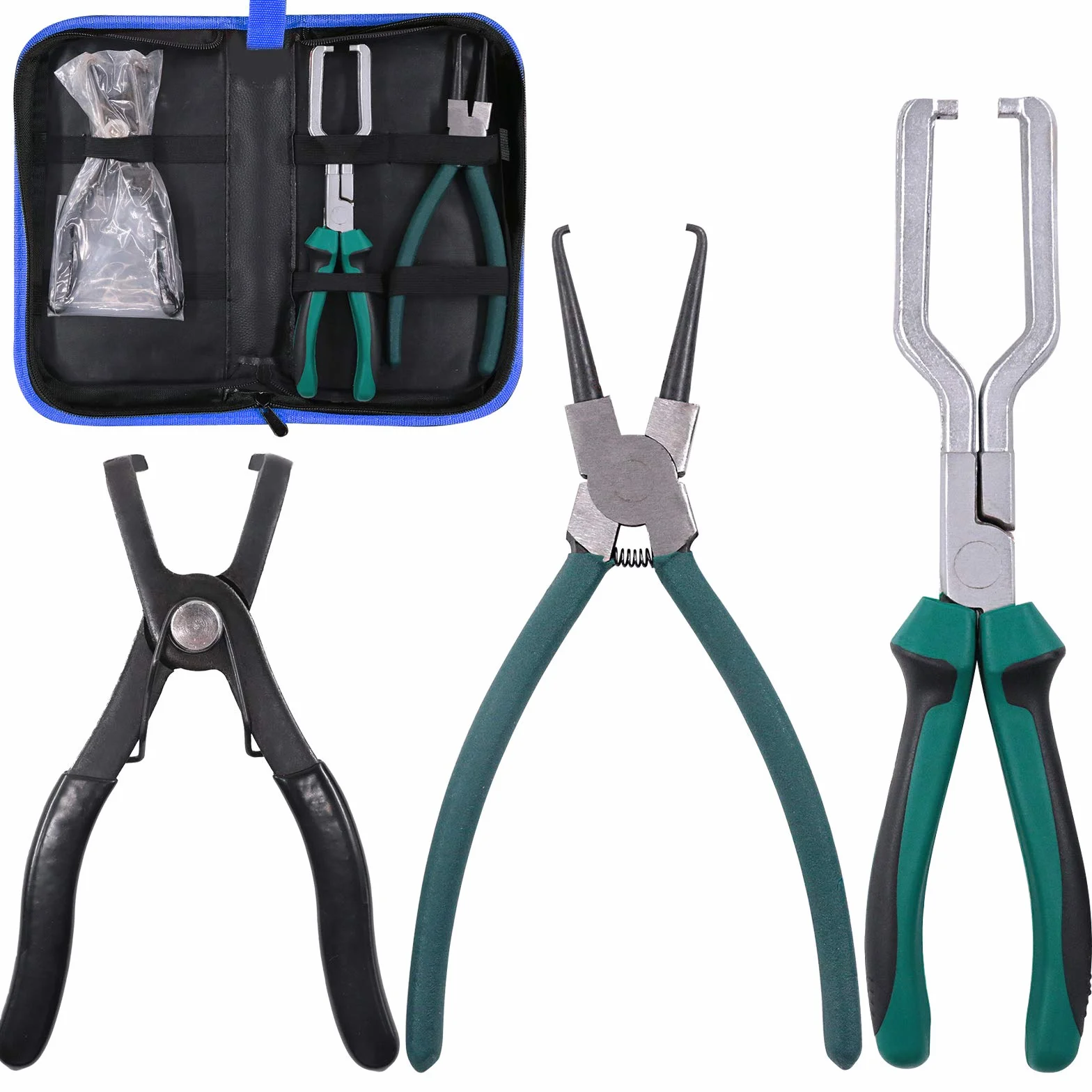 Glarks Fuel Line Pliers Set 9 Inch Fuel Filter Caliper Pipe Clamp Clip Disconnect Pliers for Auto Maintenance