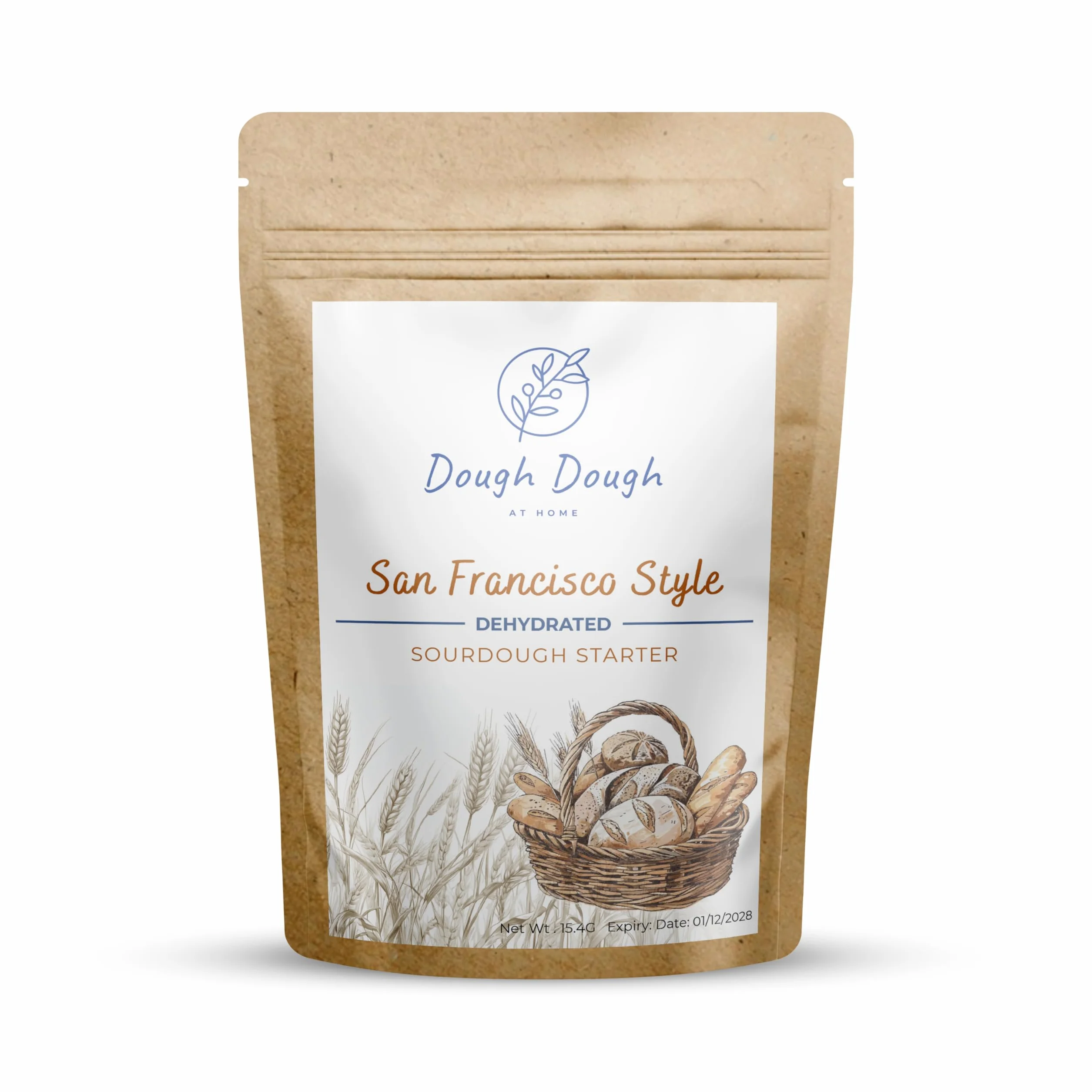 Dough Dough at home Organiczny zakwas do chleba | Naturalna fermentacja | Suszony, aktywny zakwas | Proste przygotowanie | Do chleba, pizzy i bagietek (Buckwheatflour, 15.4 G Pack of 1)