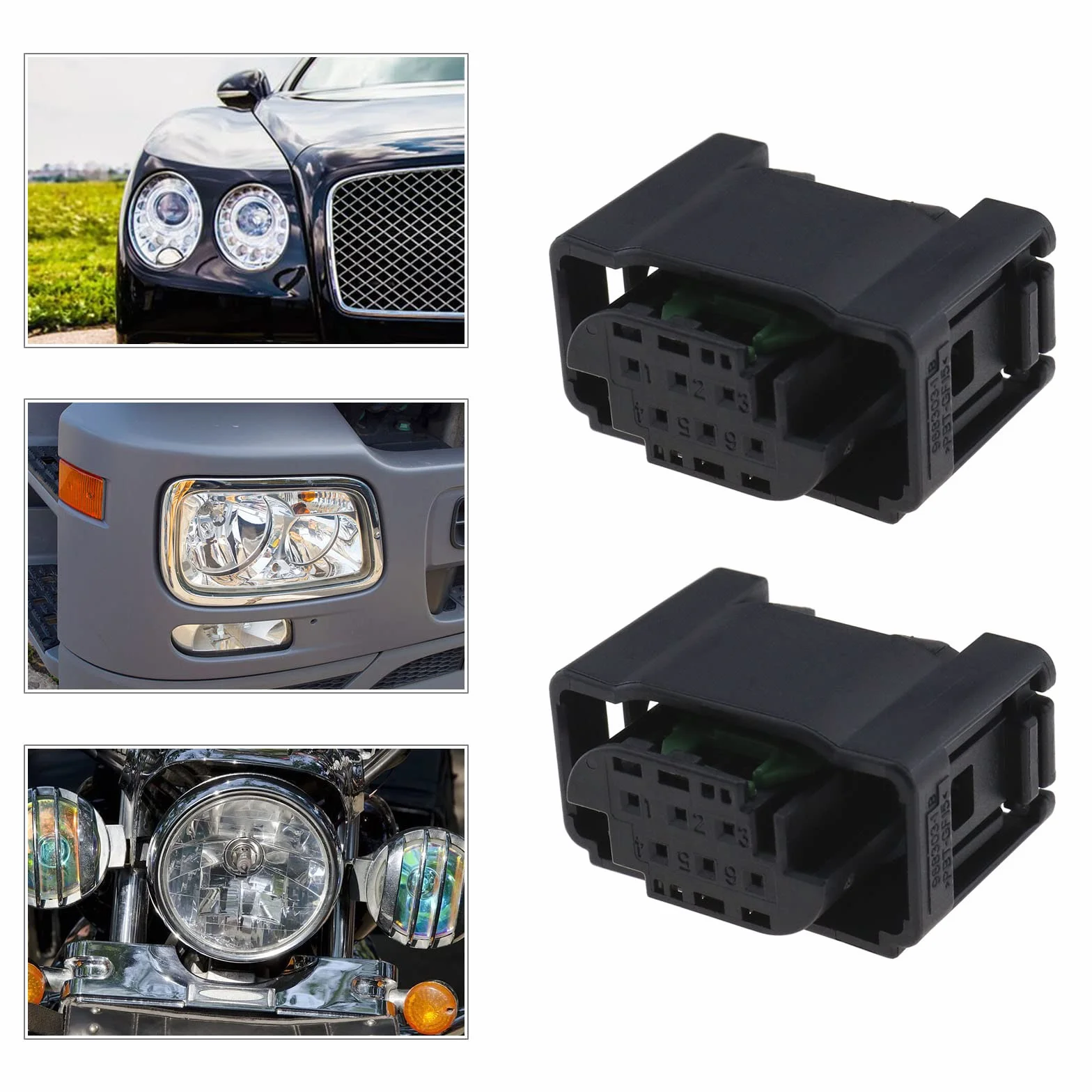 2 zestawy 6-pinowe złącze czujnika poziomu reflektorów samochodowych 7M0973119 A2105403681 1-967678-1 kompatybilne z VW kompatybilne z BMW kompatybilne z Benz