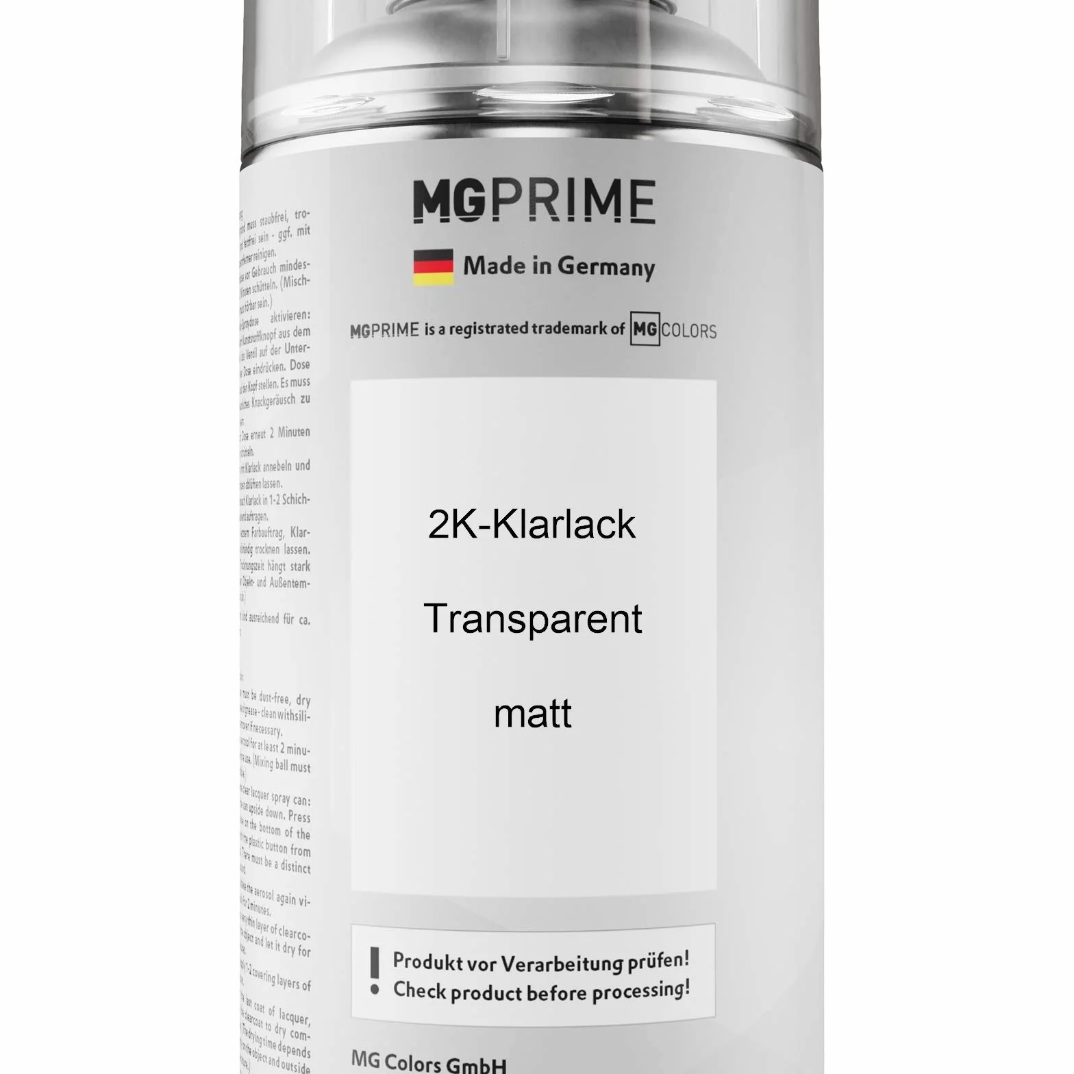 MG PRIME Lakier samochodowy Zestaw puszek z lakierem w sprayu 2K dla Piaggio G02 Grigio Delicato Matt Lakier bazowy 2 komponenty Lakier bezbarwny w sprayu