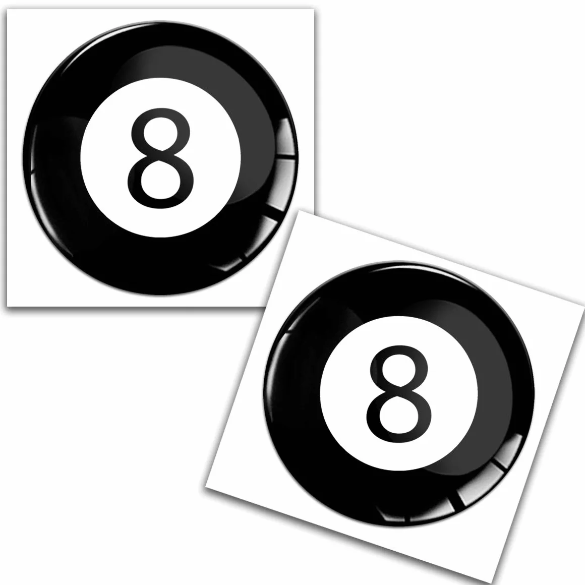 2 x 3D żelowe naklejki silikonowe naklejki bilard numer 8 gra logo emblemat emblemat samochód motocykl okna drzwi PC tablet laptop akcesoria do tuningu prezent JDM KS 40
