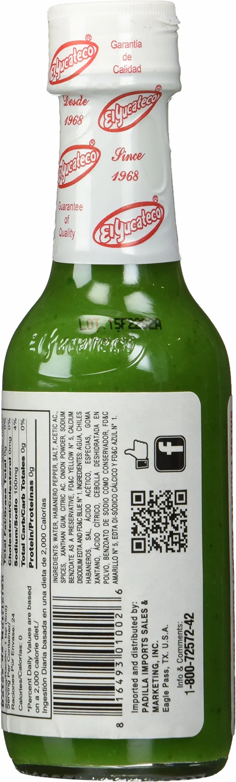 El Yucateco Sos Spicy from Green Chile Habanero, Hot Ostry sos, 120 ml