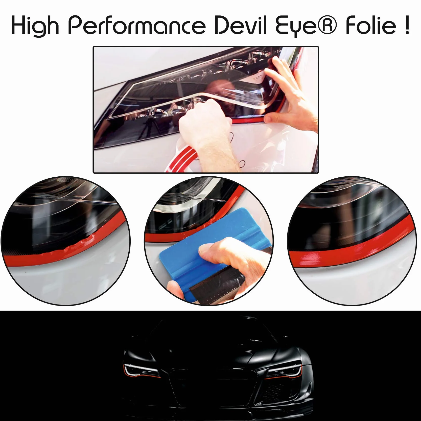Finest Folia Devil Eye® folia na reflektory, paski ozdobne, taśma klejąca, samoprzylepna KX004