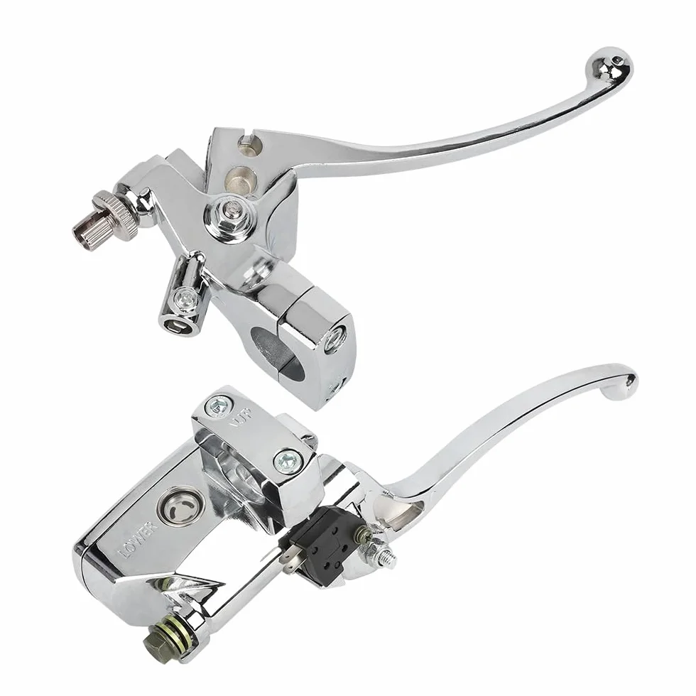 Lewy prawy główny cylinder hamulcowy dźwignia sprzęgła do Honda VT600 VT750 VT1100 VT1300 VTX1300 VF750 ręczna pompa hamulcowa (chrom)
