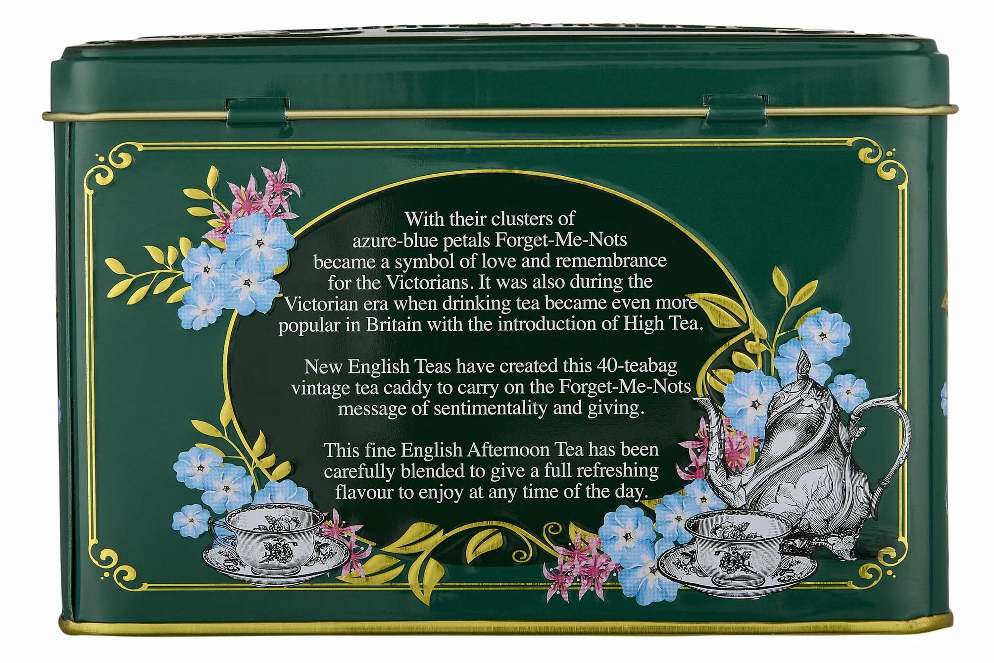 New English Teas Vintage wiktoriańska puszka na herbatę z 40 angielskimi popołudniowymi herbatkami