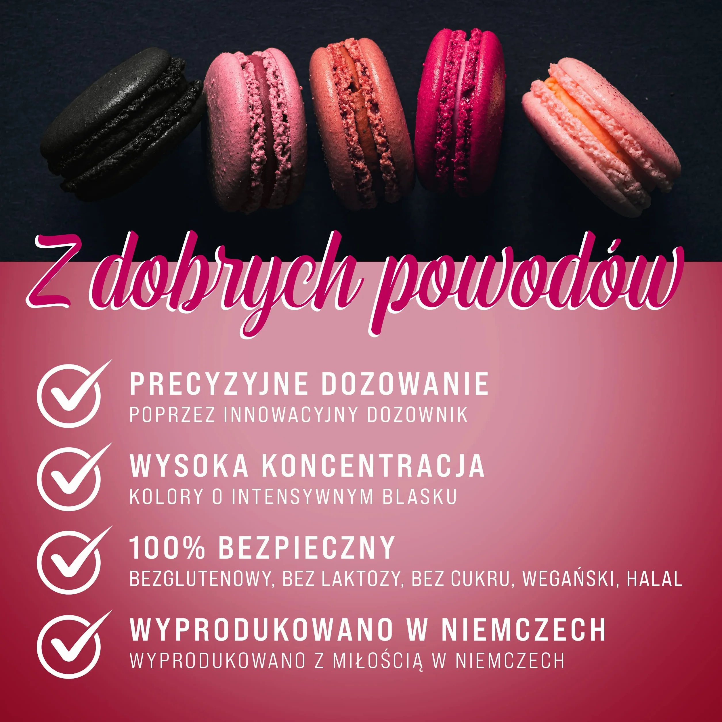 Belissia Barwnik Spożywczy Azorubina 10ml, niezwykle skoncentrowany, płynny do barwienia napojów, ciasta, polew i wszystkich innych produktów spożywczych.