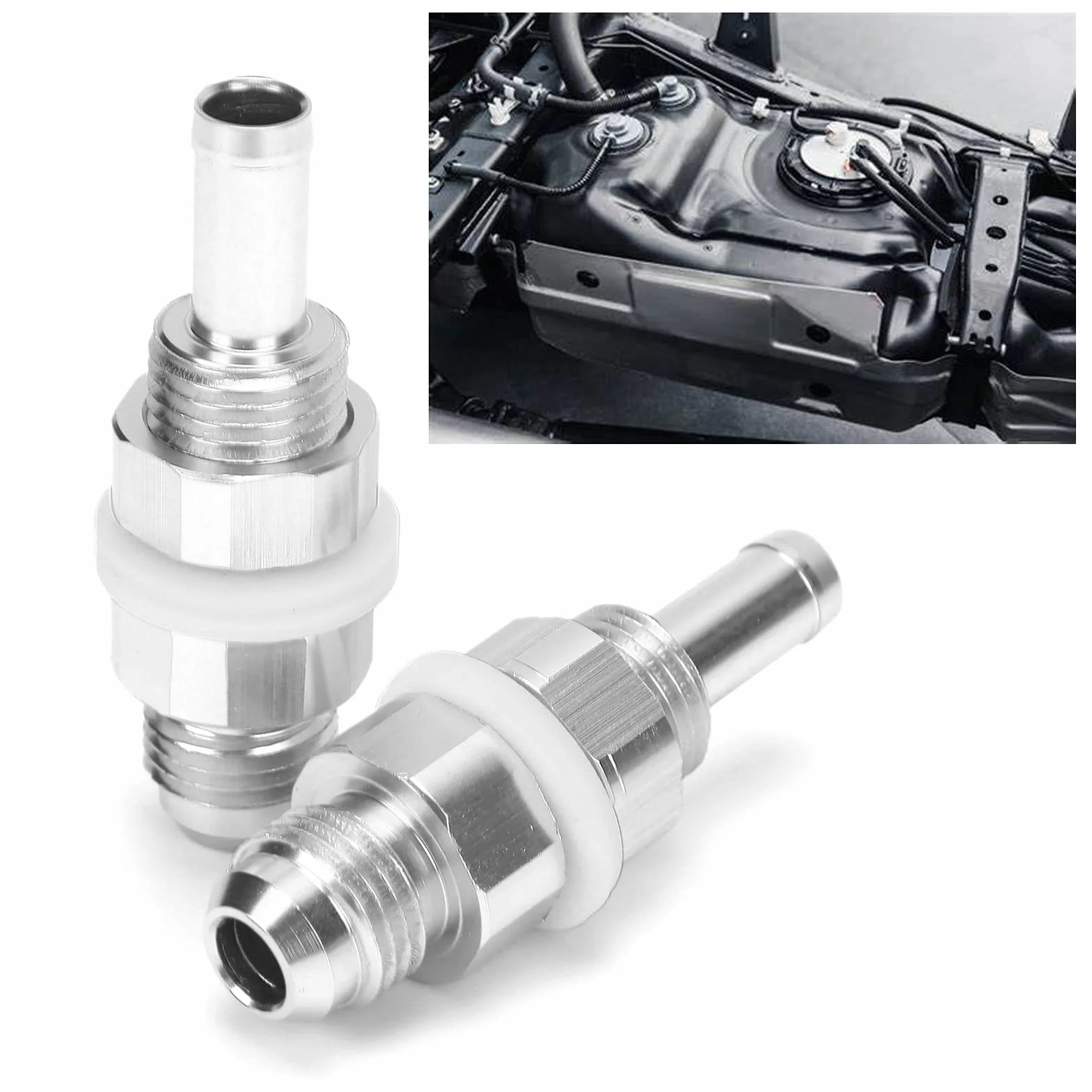 Adapter króćca do węża, 2 szt. AN6-5/16 króciec do węża, aluminiowa złączka zbiornika pompy paliwa do gumowych plastikowych nylonowych przewodów paliwowych
