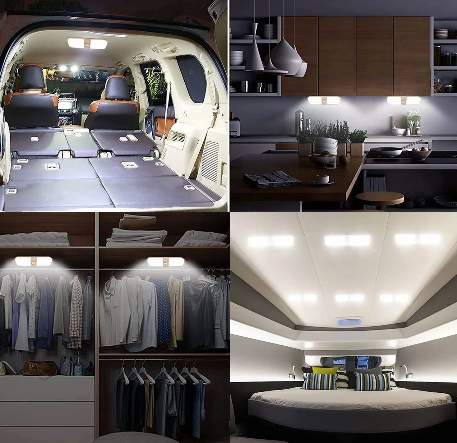 Lampy LED 12 V, do przyczepy kempingowej, możliwość ściemniania, oświetlenie dachu, z przełącznikiem, białe, żółte i ciepłe światło, oświetlenie wnętrza samochodu, DC 12-24 V, do samochodów