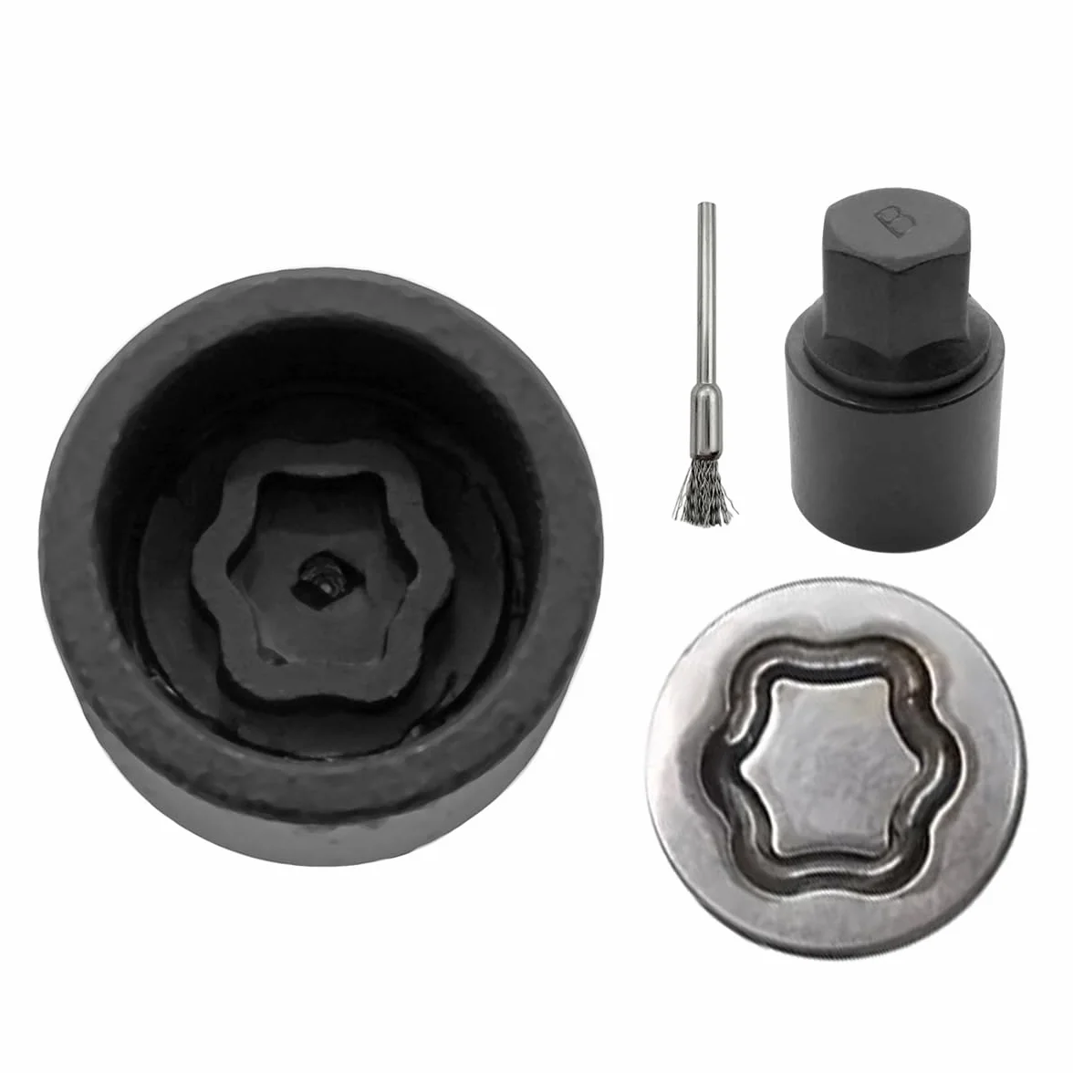 Klucz do nakrętki blokującej koła kompatybilny z modelami Toyota, Lexus, Tacoma, adapter gniazda nakrętki blokującej koła, narzędzie do usuwania końcówek antykradzieżowych (#B)