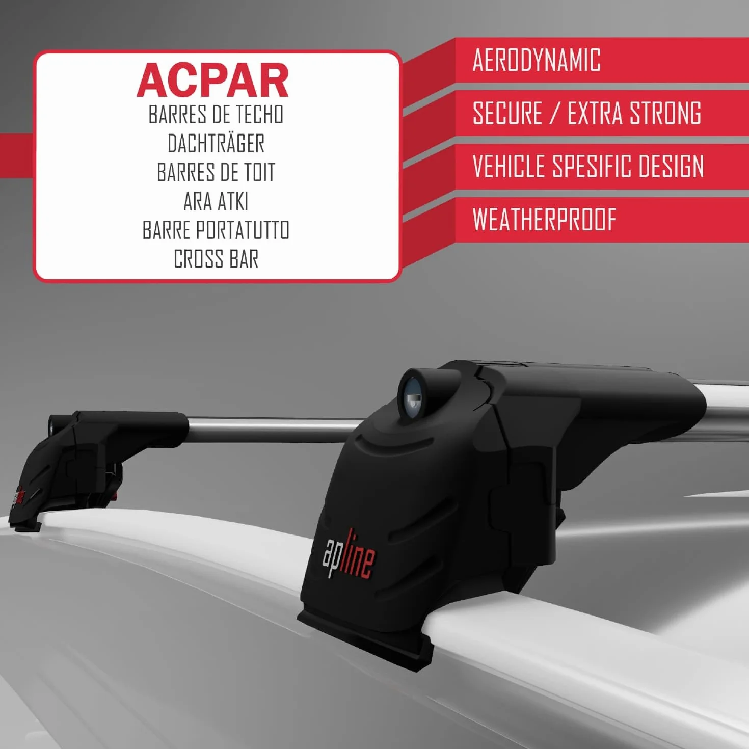 Kompatybilny z Jeep Compass (MP552) 2017-2025 ACE-2 Model Aluminiowe poprzeczki dachowe Szary 2 szt.