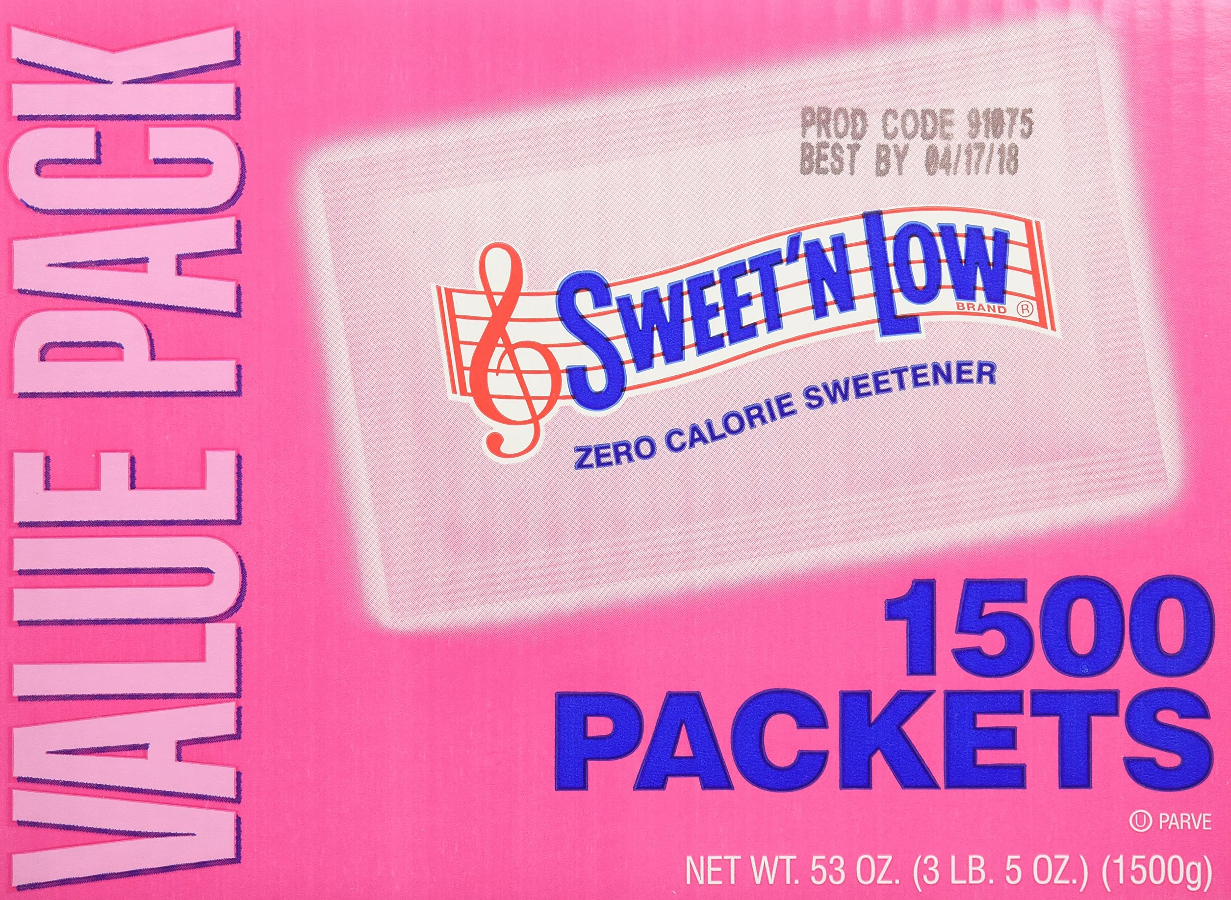 Sweet'N Low Zero Calorie Sweetener, 3 Lb. 5 Oz. (Pack of 1500)