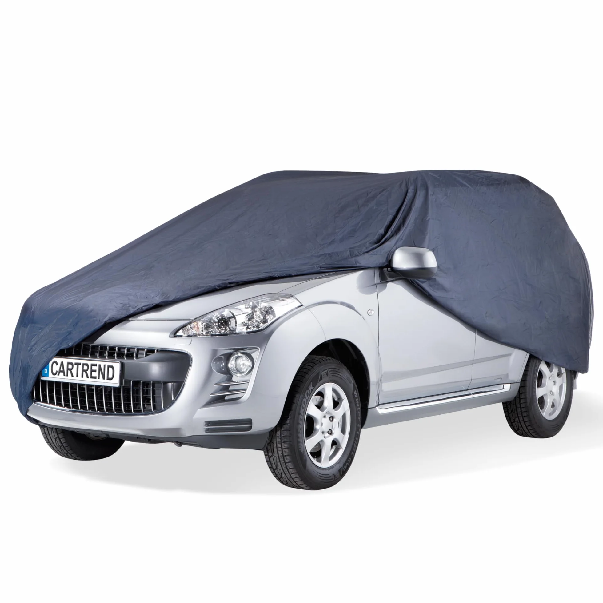 cartrend Plandeka na samochód, odporna na warunki atmosferyczne, nadająca się do prania, poliester, niebieska, z torbą do przechowywania, do SUV-ów, 503 x 213 x 172 cm