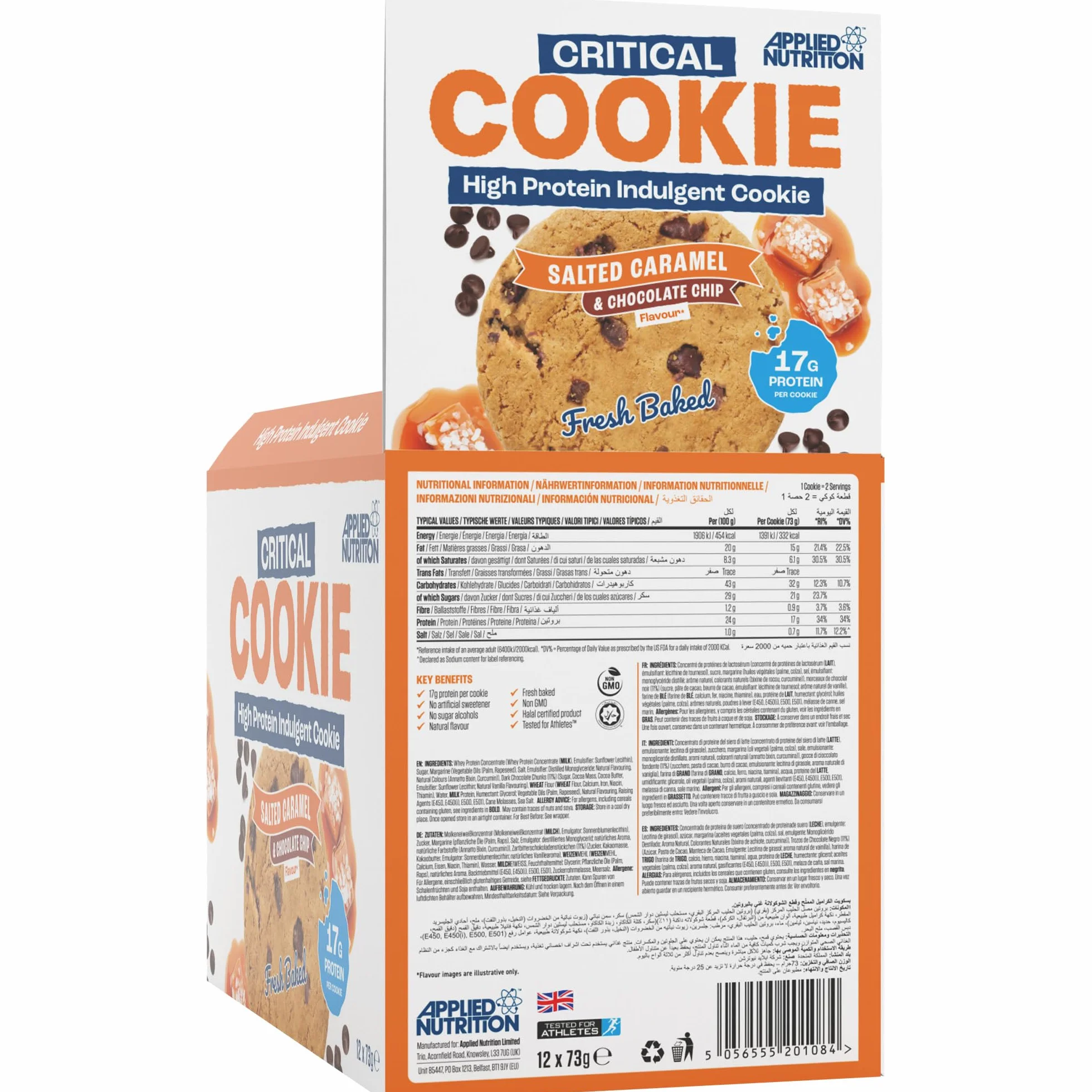 Applied Nutrition Protein Cookies Salted Caramel & Chocolate Chip 12X73g