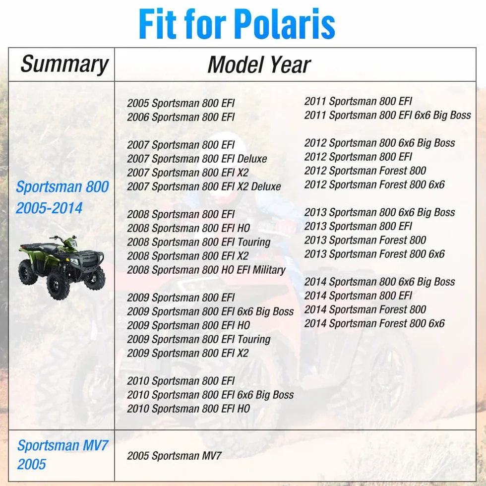 Pokrowiec na siedzisko ze skóry standardowe dopasowanie do Polaris Sportsman 300 400 450 500 600 700 800 MV7 Hawkeye 2005-2014