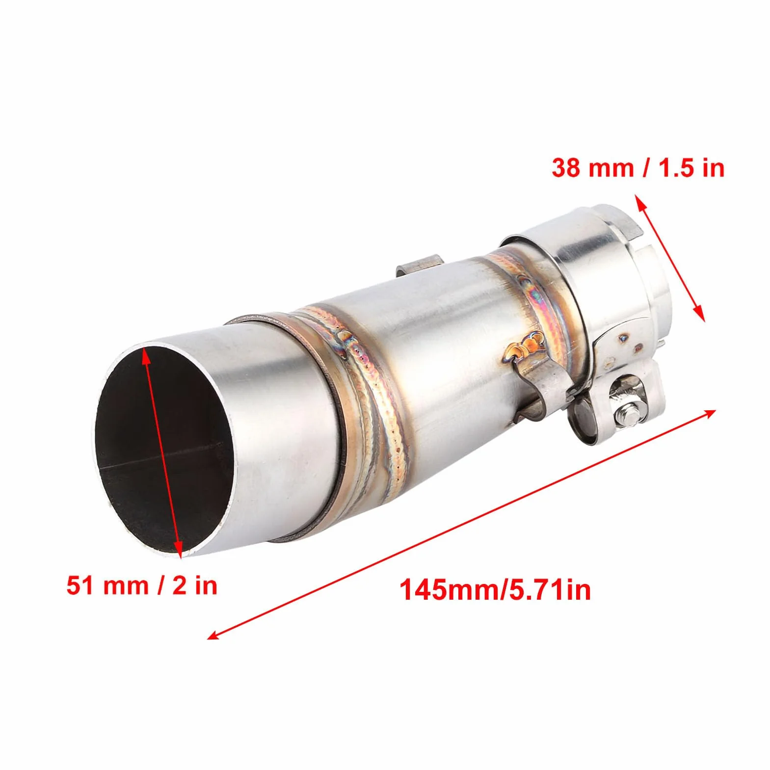 KIMISS Rura łącząca do tłumika motocyklowego for Z250 250 (2013-2016) | Średni łącznik do systemu wydechowego | Kompatybilny z slip-on