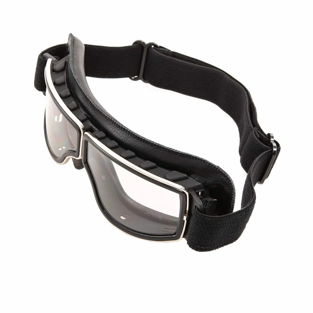 Okulary motocyklowe ze skóry PU okulary sportowe retro okulary rowerowe do ATV Bike Motocross okulary ochronne