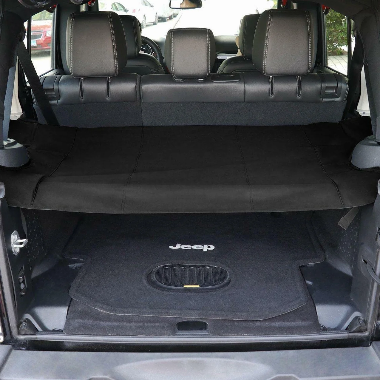 Osłona bagażnika tylna osłona bagażnika osłona przeciwsłoneczna kompatybilna z Jeep Wrangler JK JKU 2007-2017 Unlimited 4 Door