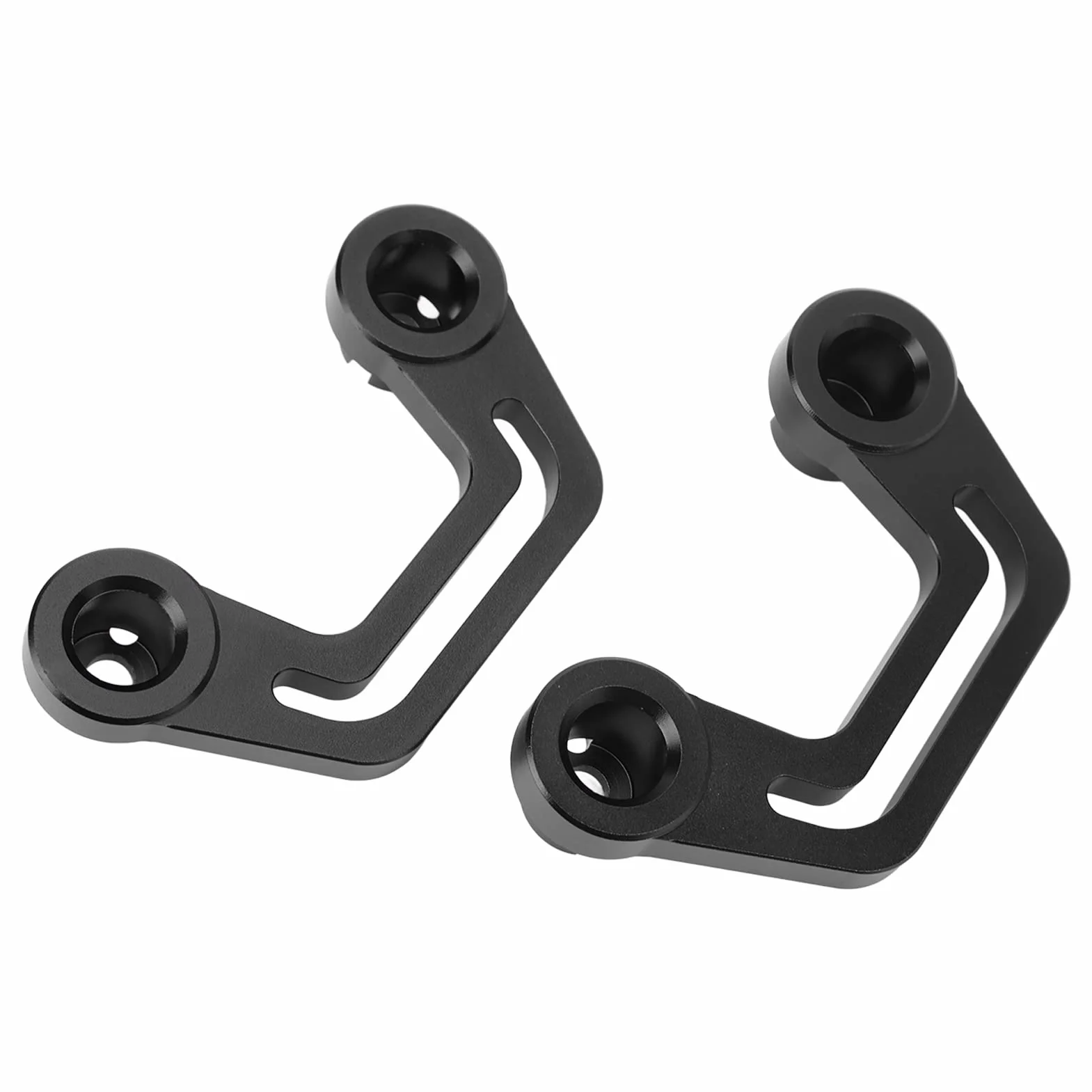 AMONIDA Zapasowy Wspornik do Mocowania światła na Przedniej Szybie Słupka, Pasuje do JL JLU 2018-2022 Regulowany Uchwyt na maskę ze Stopu Aluminium, 2 Jednostki (BLACK)