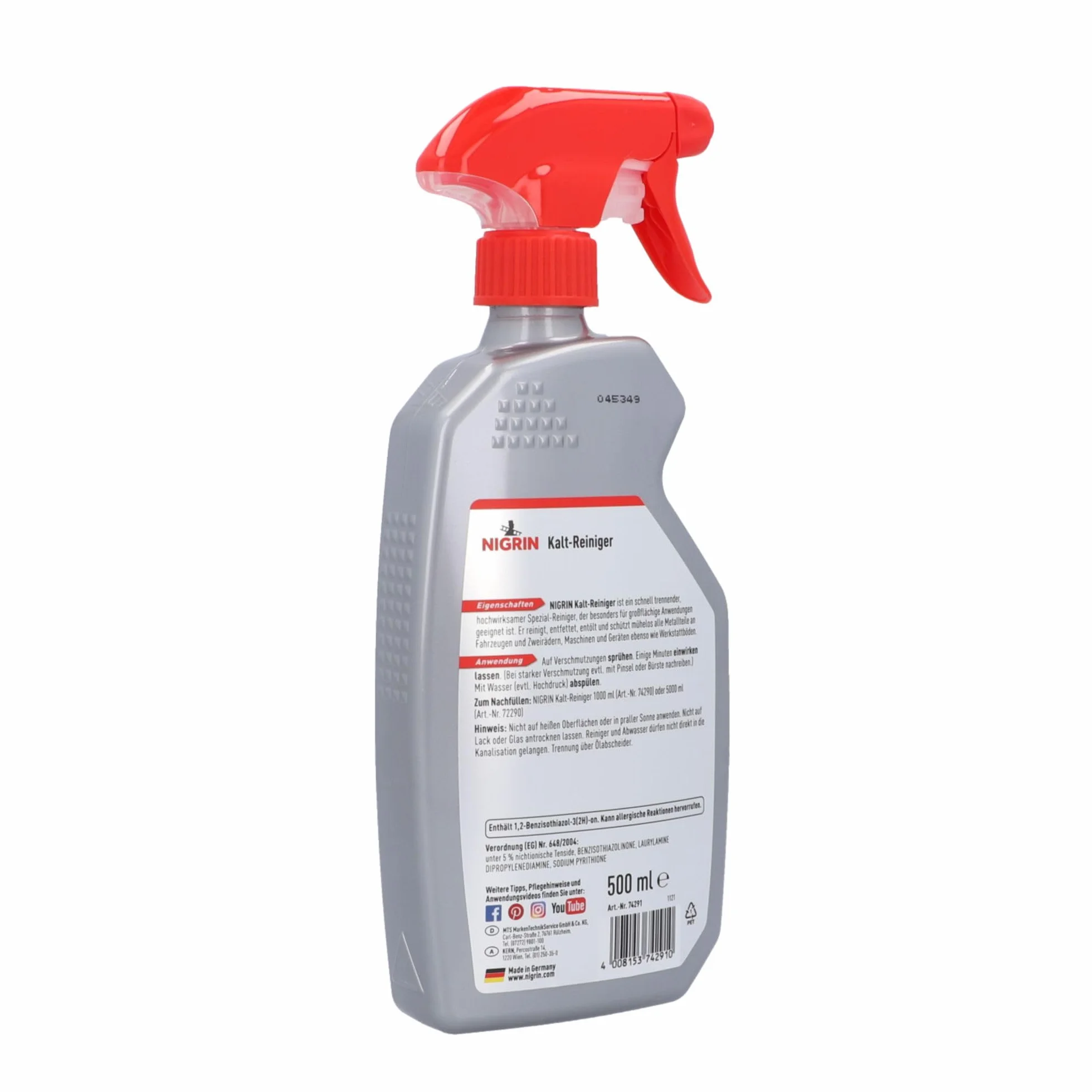 NIGRIN 74291 środek do czyszczenia na zimno 500 ml, rozpylacz pompy