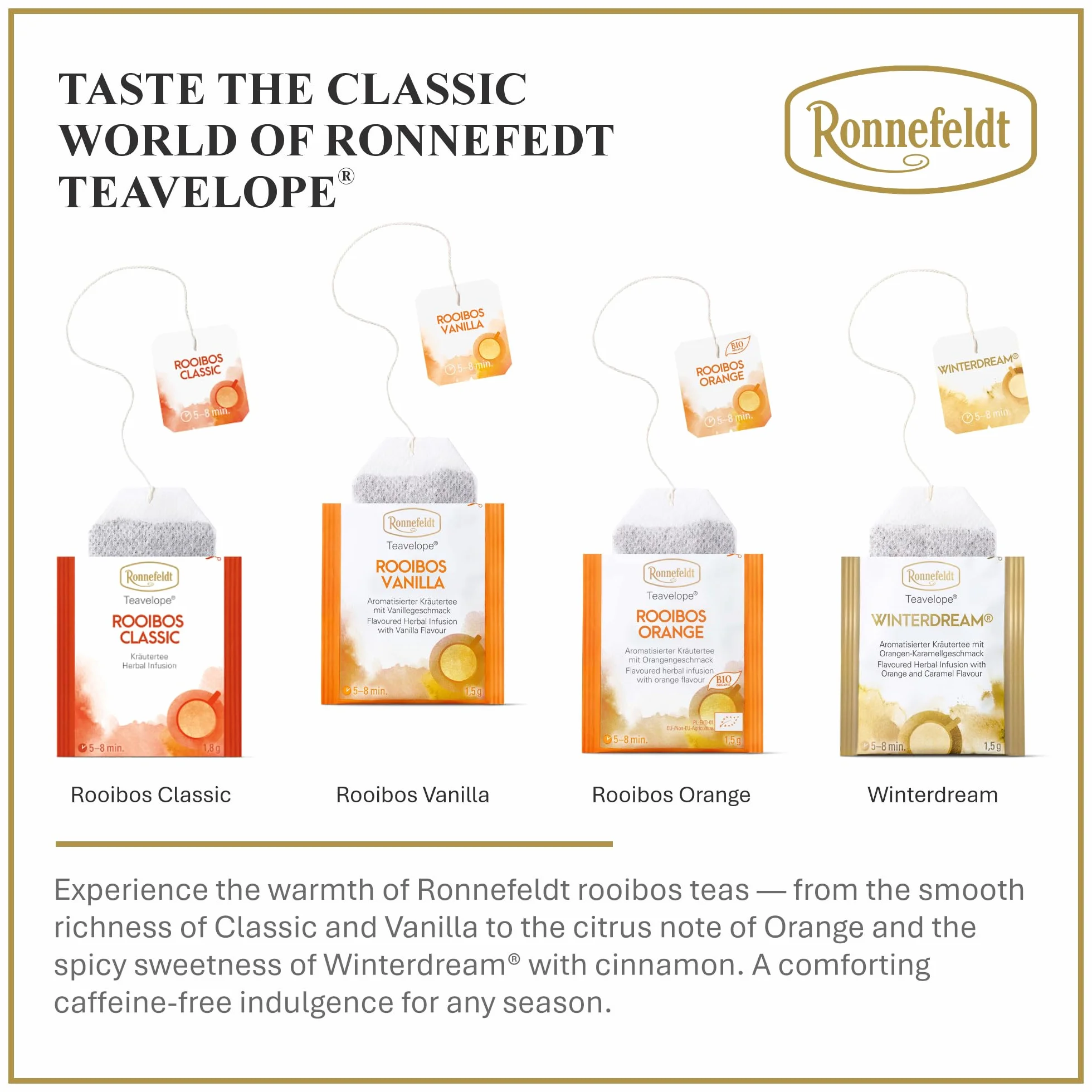 Ronnefeldt - Teavelope - Rooibos Vanilla - aromatyzowana herbata ziołowa - 25 x ...