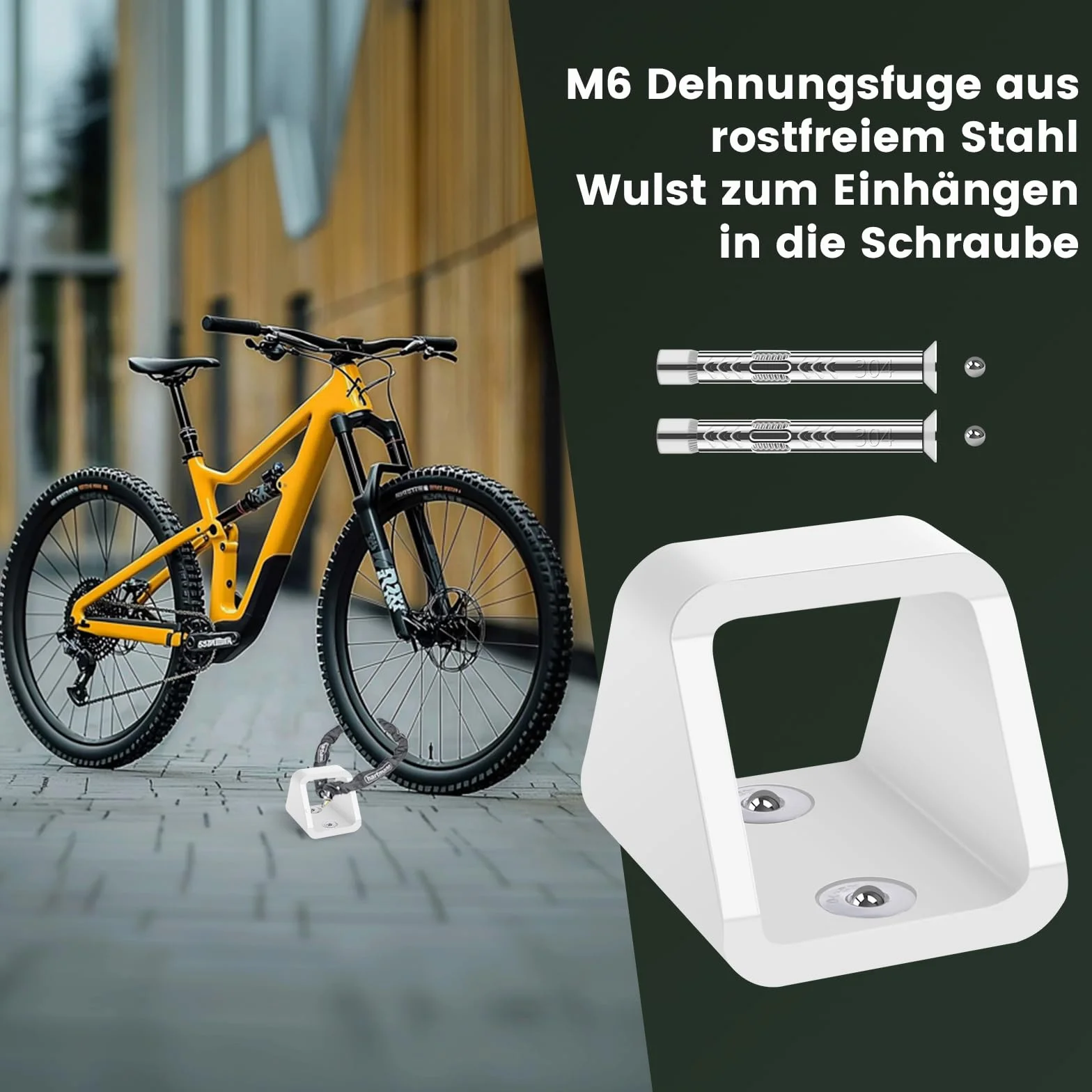 Kotwa podłogowa o grubości 5 mm, ze śrubami ze stali nierdzewnej, zabezpieczenie przed kradzieżą, do rowerów elektrycznych, motocykli i rowerów (1 sztuka)