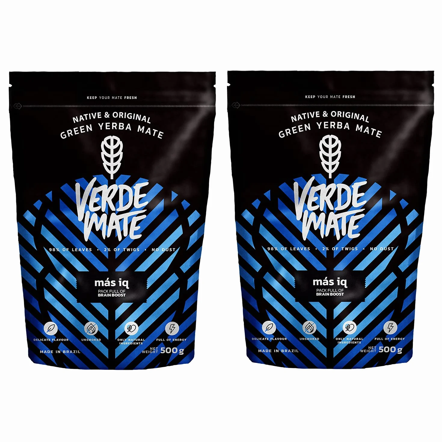 Verde Mate Green Mas IQ 1kg (2x500 g) | Aromatyczna yerba mate z ziołami i owocami | Łagodny smak | Naturalna kofeina | Herbata Yerba Mate z Brazylii | (1000g)