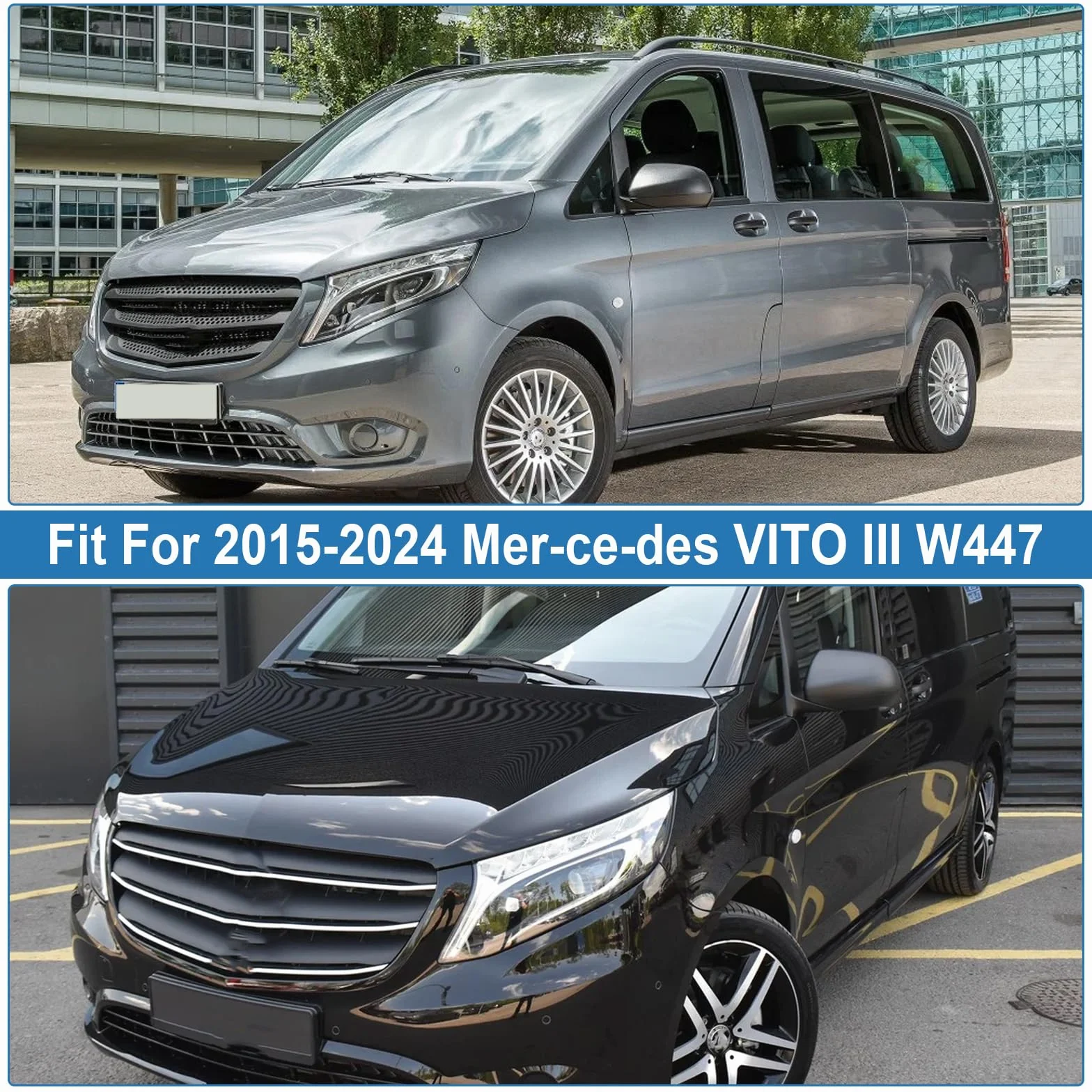 Osłona na przednią szybę do Benz Vito W447 2015-2024, z wewnętrzną bawełną, zewnętrzna, termiczna osłona przedniej szyby, składana osłona przedniej szyby samochodu, 100% zaciemnienie,