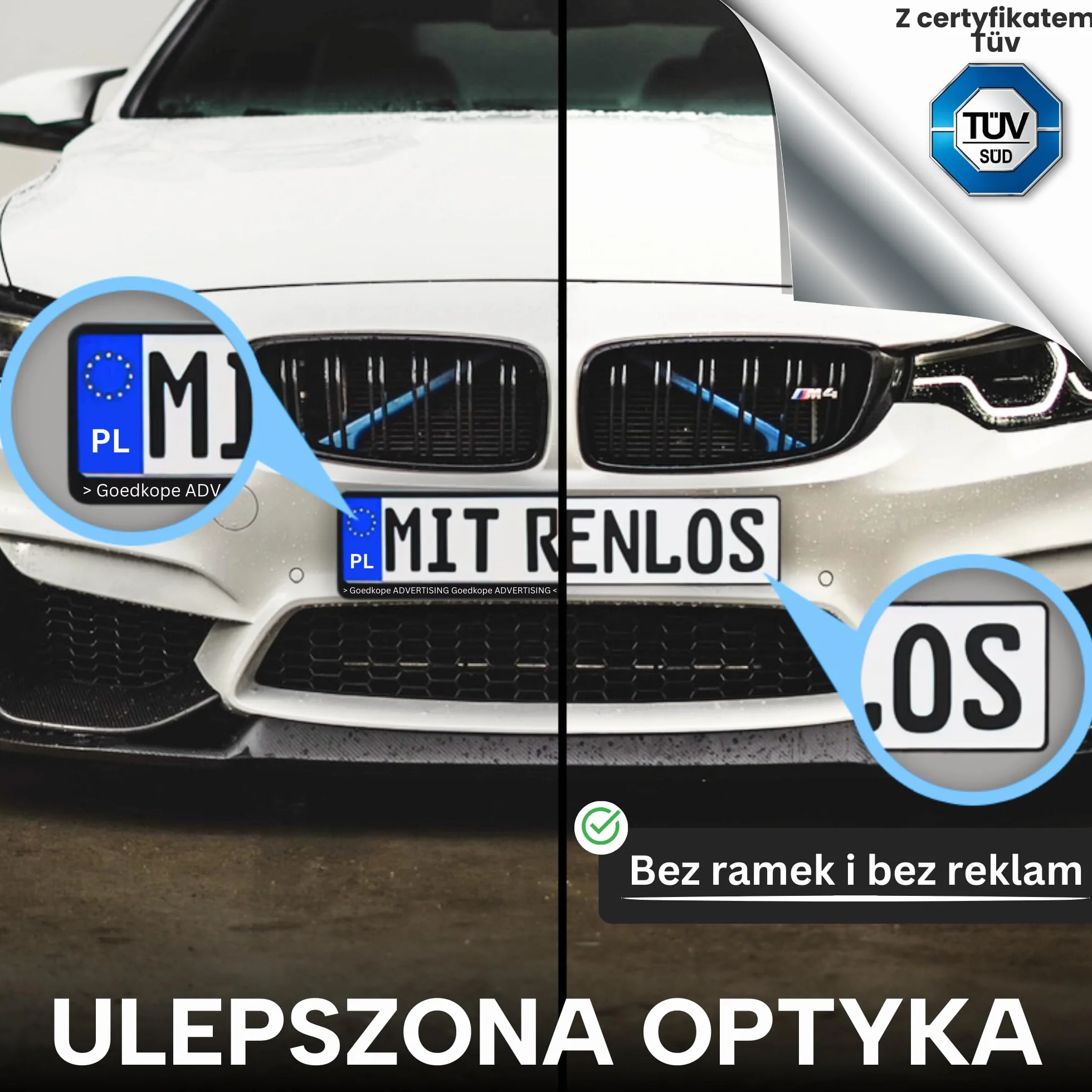 Ivality Bezramkowy Magnetyczny Uchwyt Tablicy Rejestracyjnej dla 2 Tablicy, Niewidoczny Uchwyt do Samochodu, Uchwyt Tablicy Wymiennej Austria, Zatwierdzony do Użytku Drogowego, TÜV 350 km/h