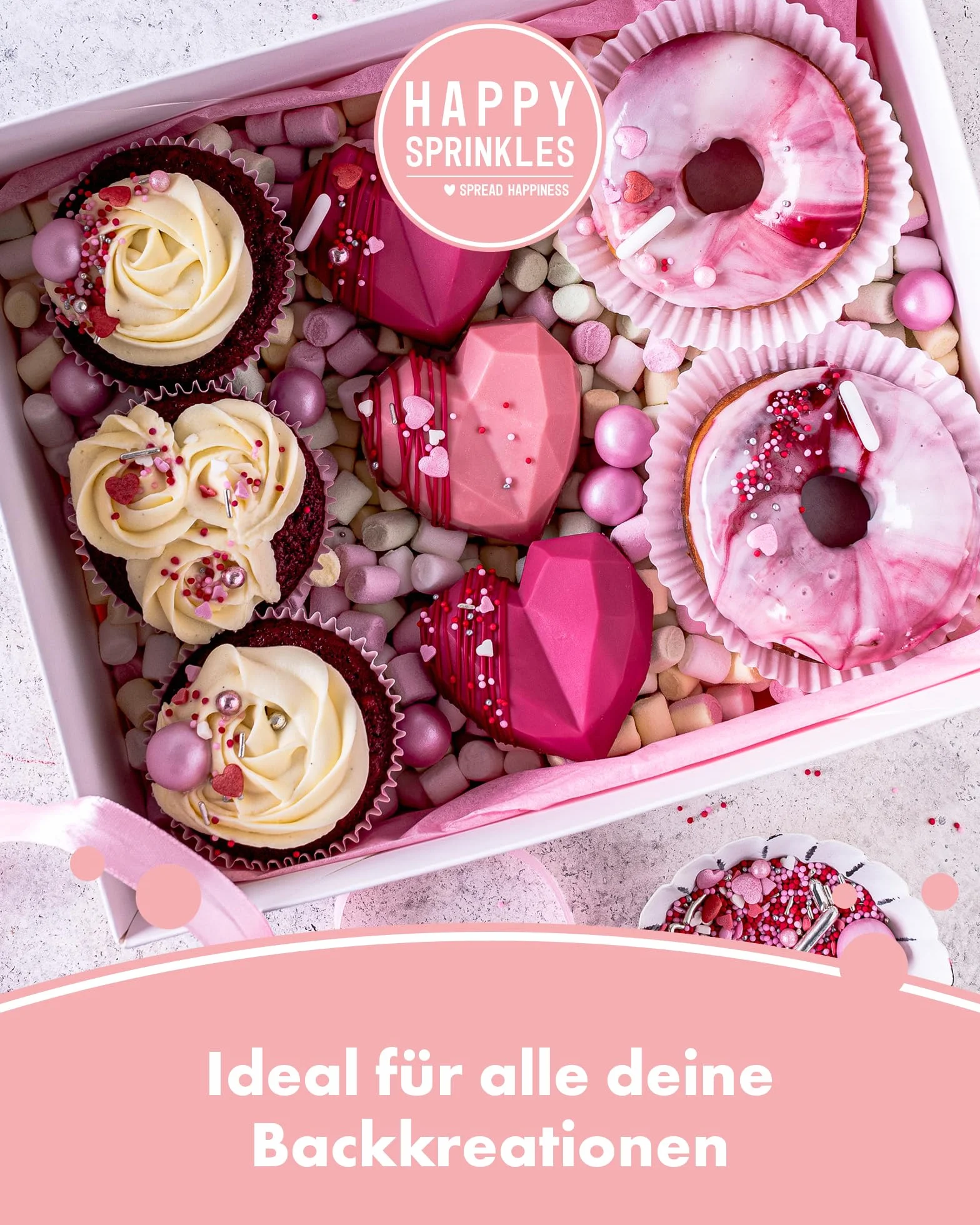 Happy Sprinkles Pastel Vibes 90 g, kolorowa posypka z czekoladą do dekoracji, idealna dekoracja na tort, nadaje się do ciastek, lodów i ciast