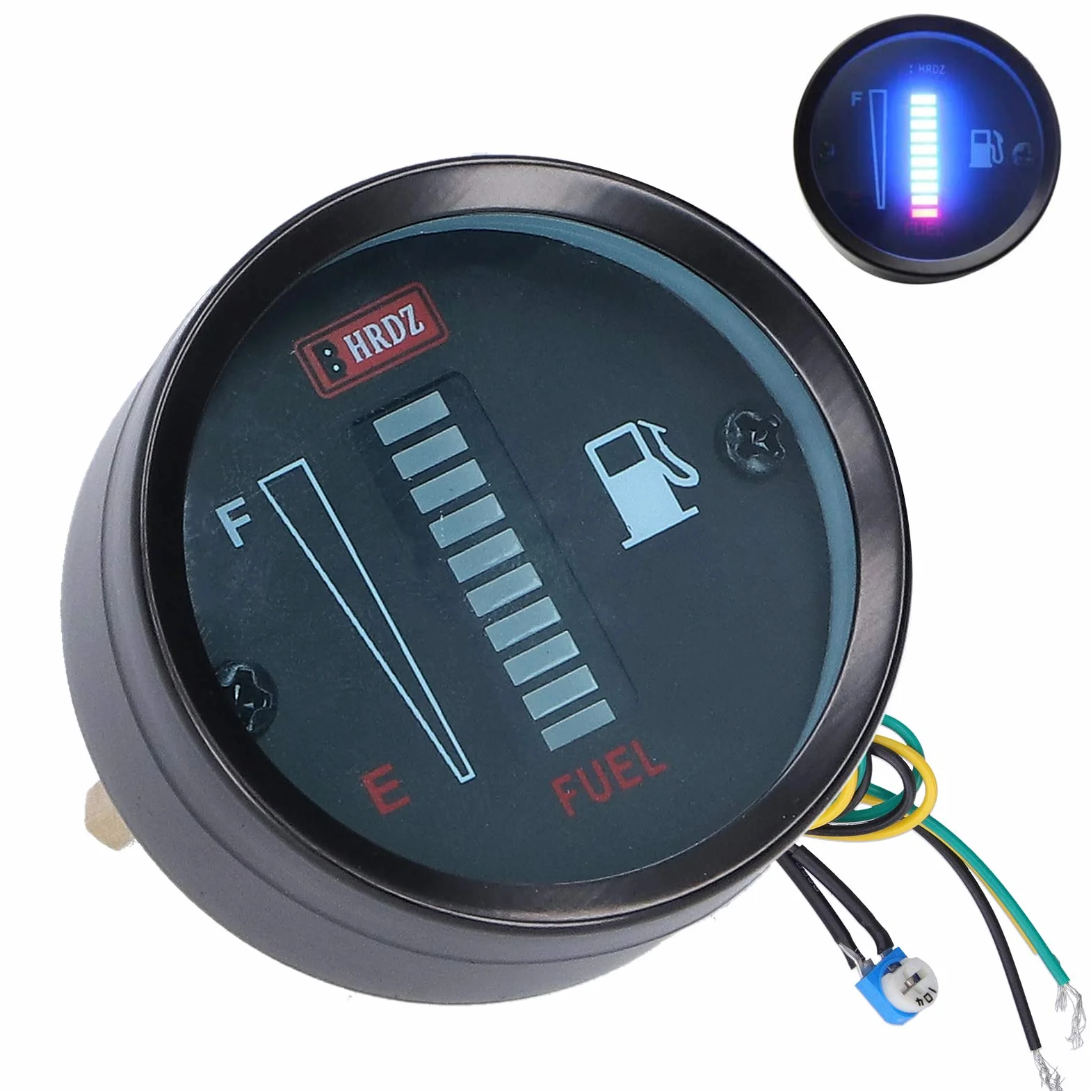Wskaźnik poziomu paliwa, wskaźnik LED pomiaru paliwa, średnica 52 mm, 12 V, regulowany opór, uniwersalny cyfrowy wskaźnik poziomu paliwa do samochodu, motocykla, ciężarówki,