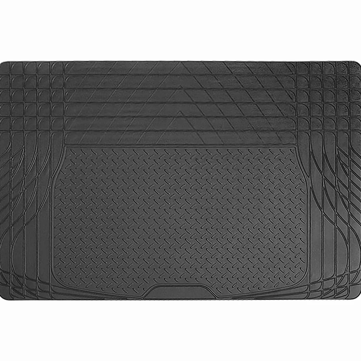 Sakura Czarna gumowa mata do bagażnika SS5125 - chroni dywan Twojego pojazdu - 120 x 80 cm - pasuje do wszystkich samochodów - Przytnij do dopasowania