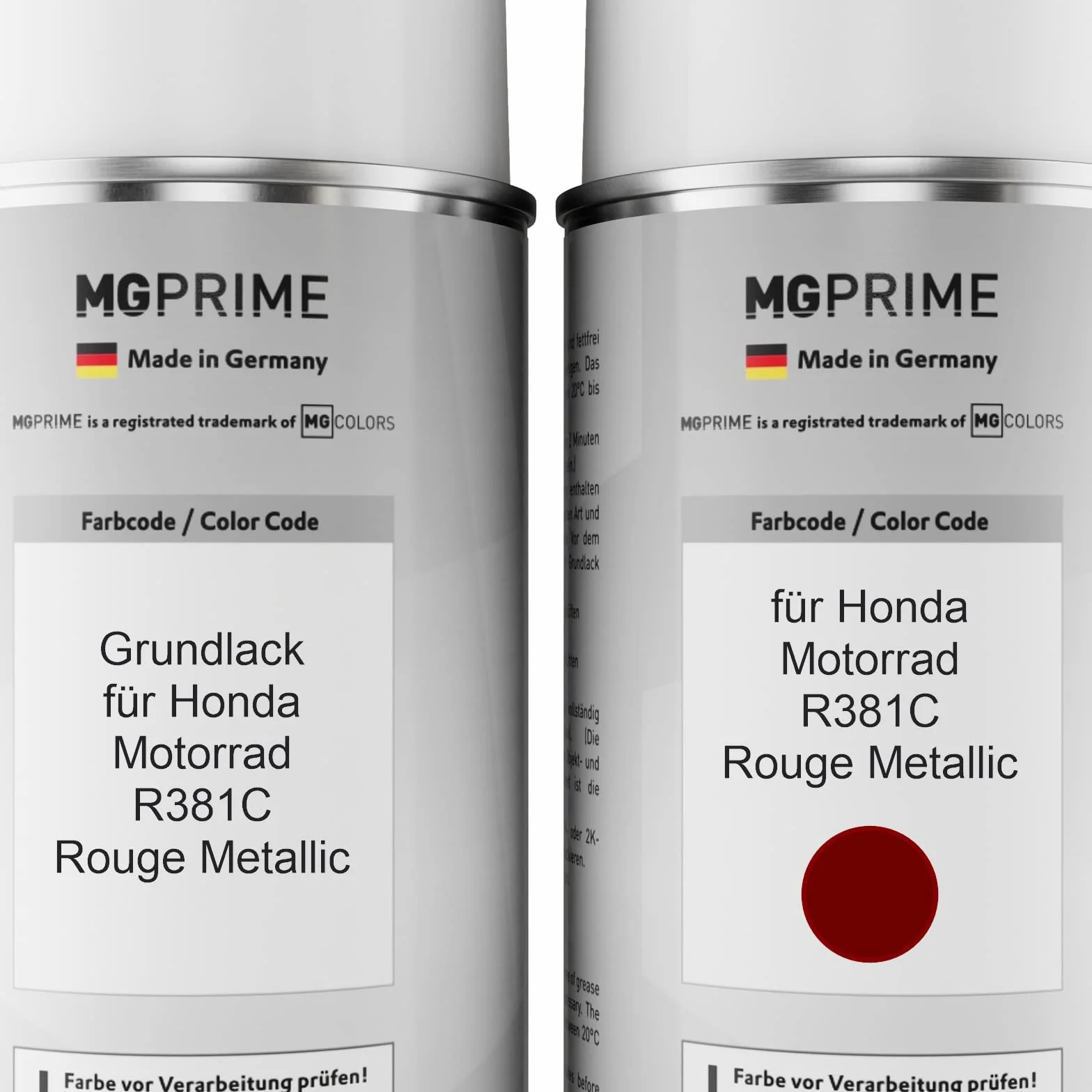 MG PRIME Lakier do motocykli Puszki z aerozolem dla Honda Motorrad R381C Rouge Metallic podklad lakier bazowy spray puszka 400ml